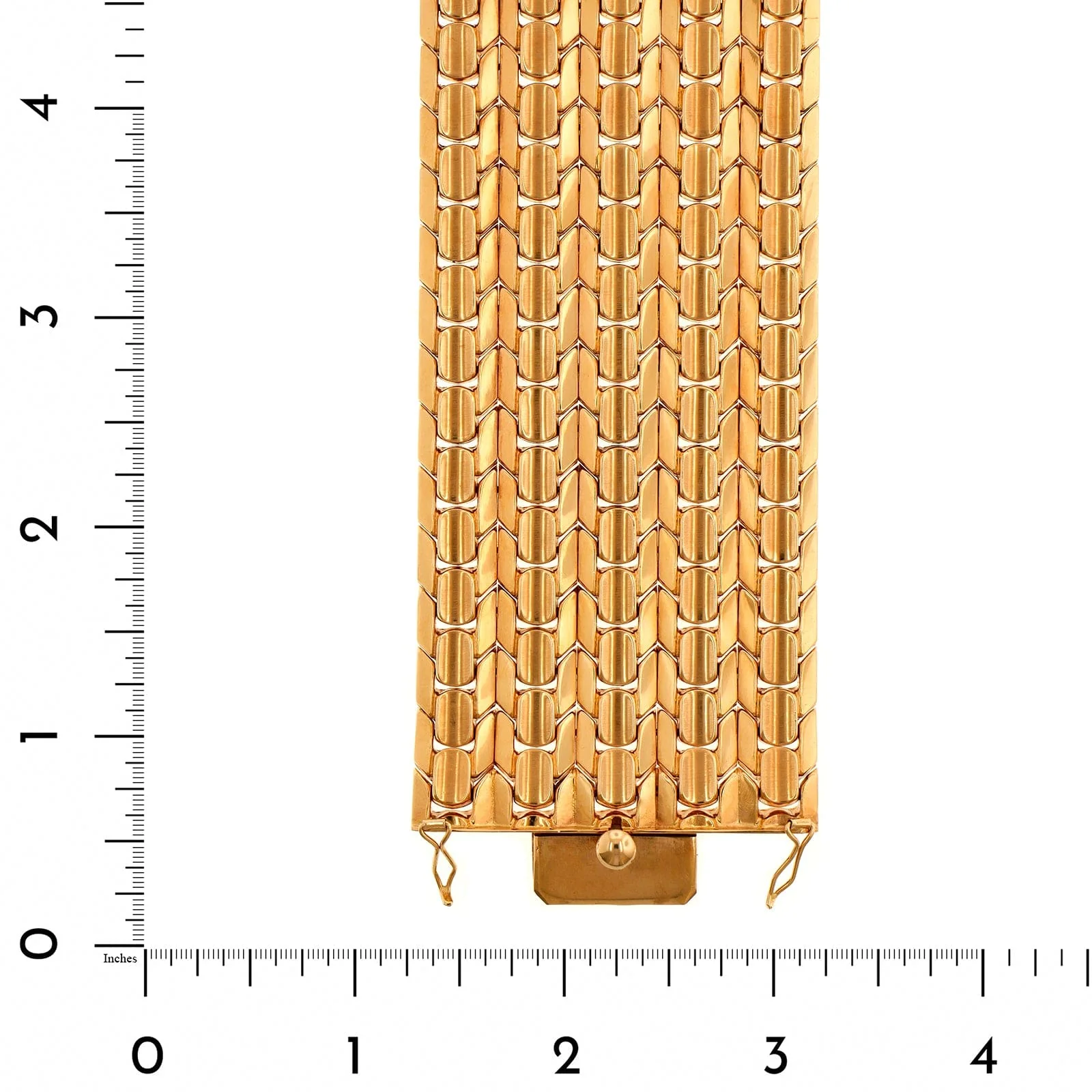 Eclat Jewels 18K Yellow Gold Italian Wide Woven Bracelet - Image 3