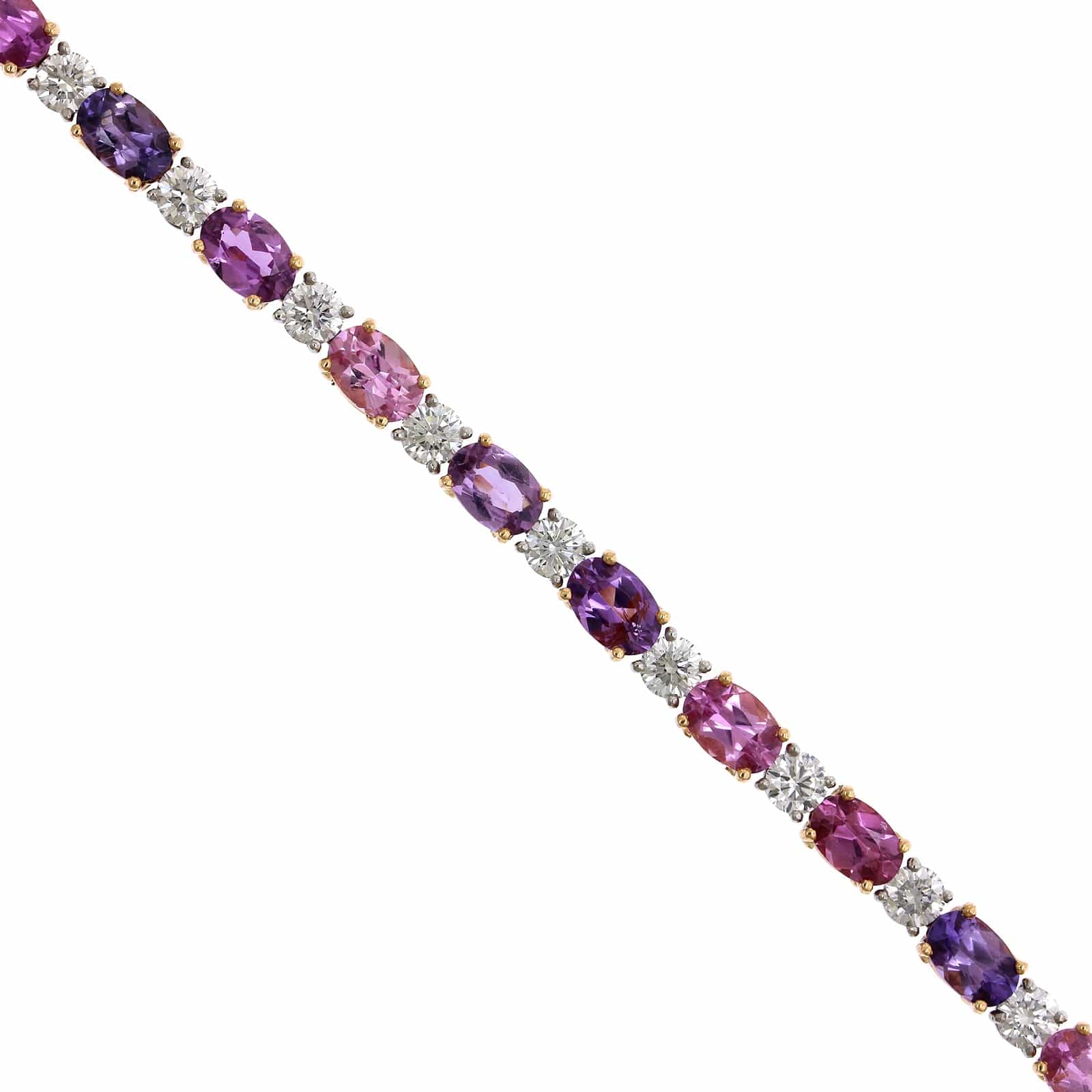 Eclat Jewels 18K Yellow Gold Multi Sapphire Bracelet - Image 2