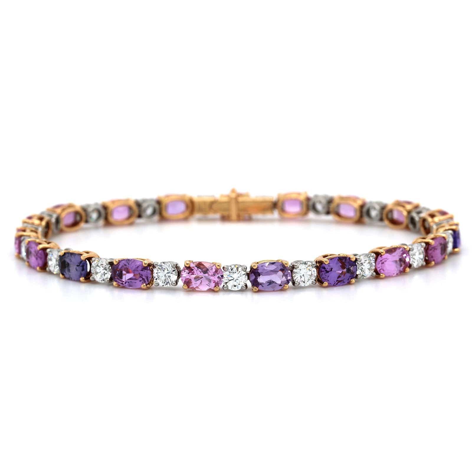 Eclat Jewels 18K Yellow Gold Multi Sapphire Bracelet - Image 4