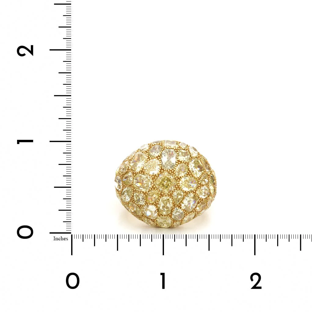 Eclat Jewels 18K Yellow Gold Yellow Diamond Dome Ring - Image 4