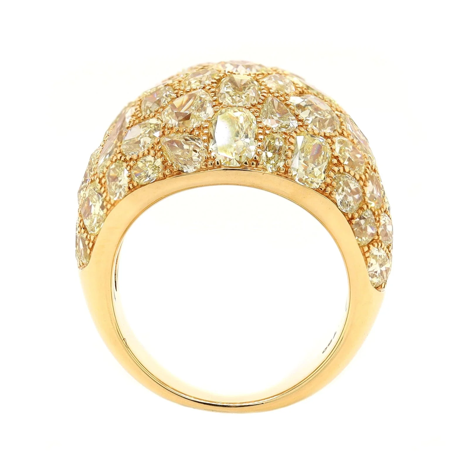 Eclat Jewels 18K Yellow Gold Yellow Diamond Dome Ring - Image 3