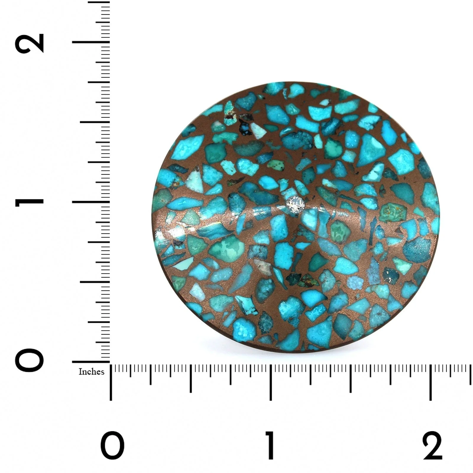 Eclat Jewels Bronze Turquoise Diamond Disc Ring - Image 3