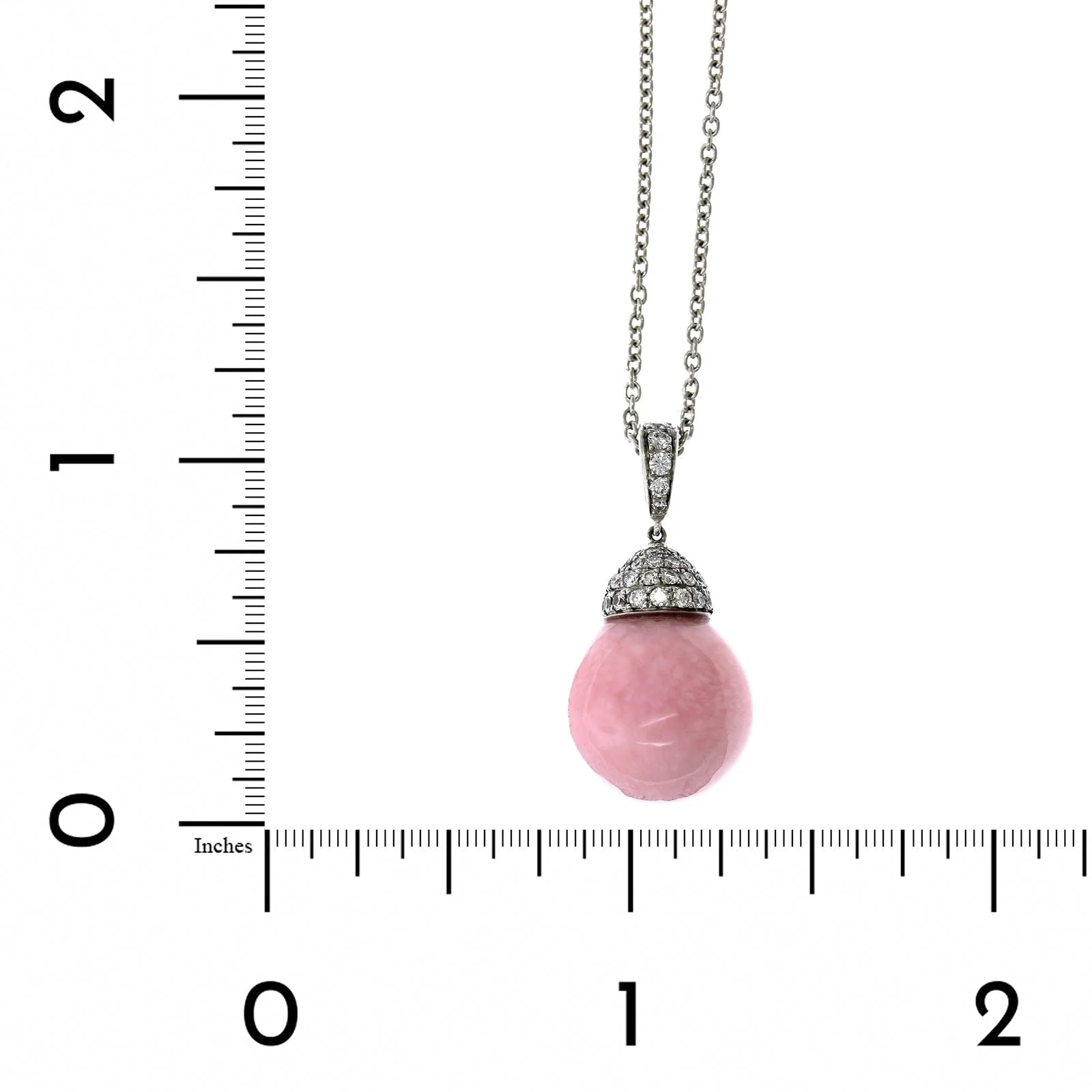 Eclat Jewels Platinum Conch Pearl Diamond Bail Necklace - Image 3