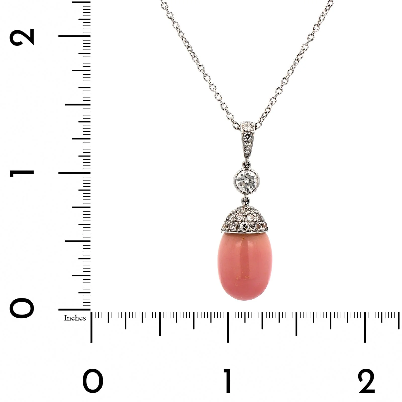 Eclat Jewels Platinum Conch Pearl Diamond Bail Necklace - Image 4