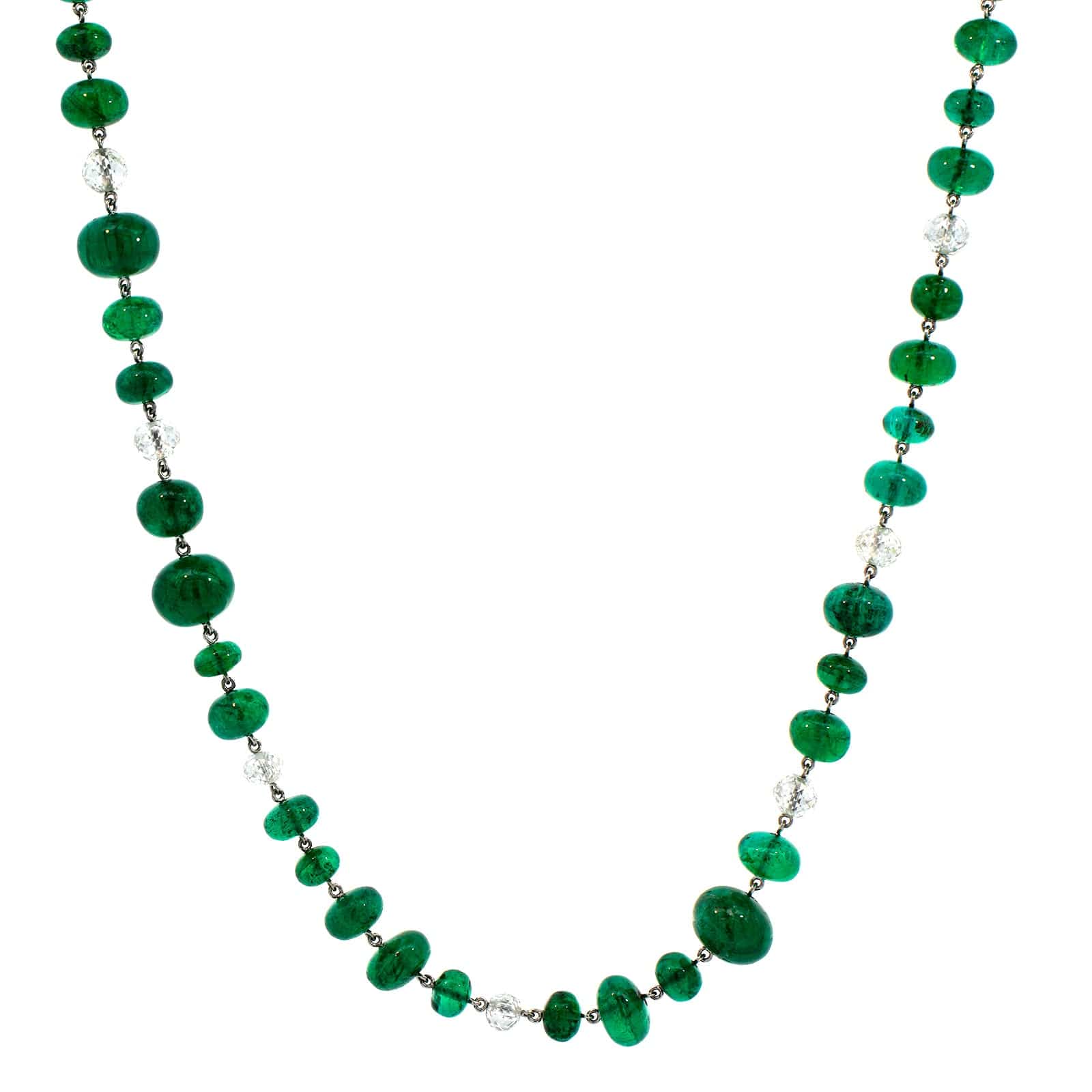 Eclat Jewels Platinum Diamond and Bead Necklace - Image 2