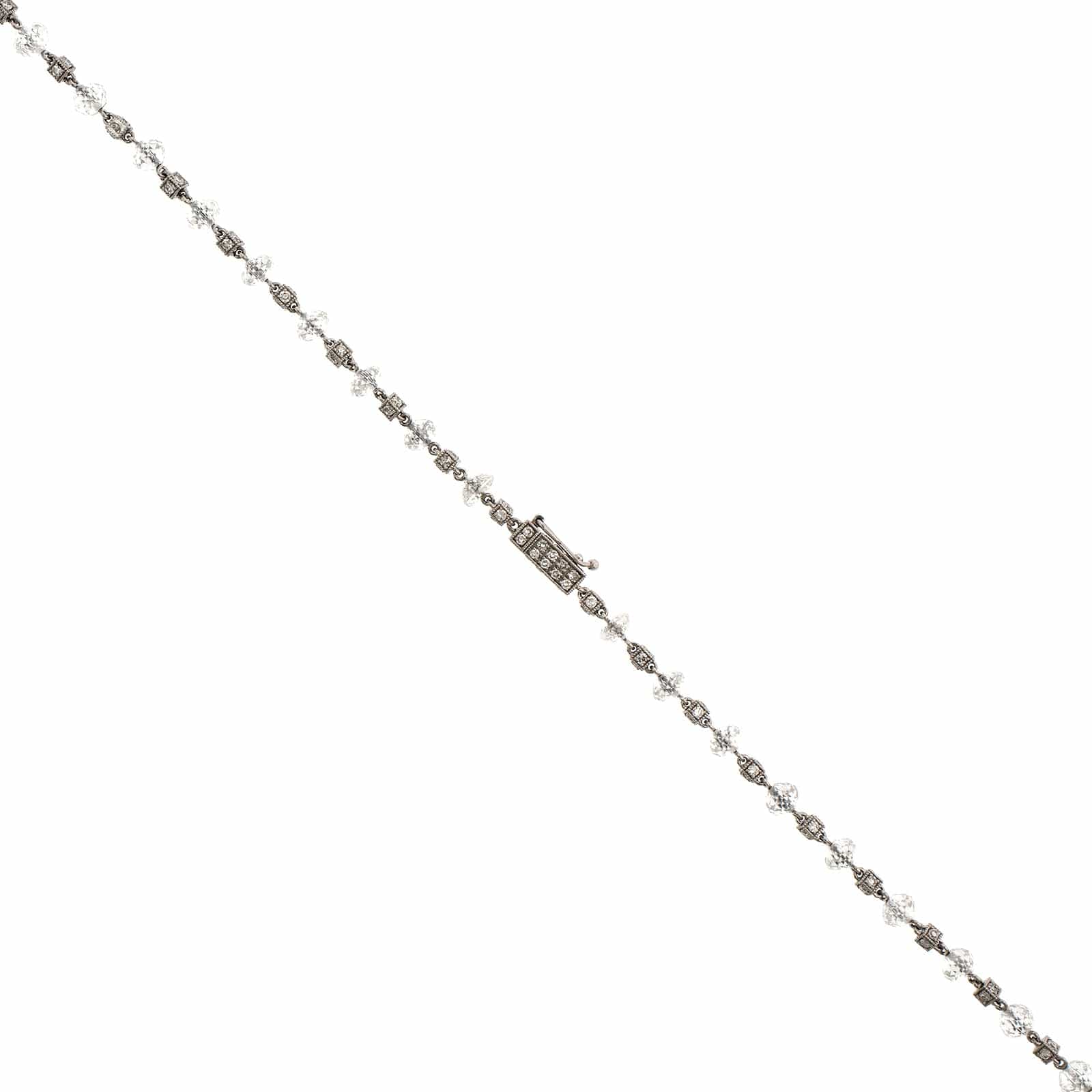 Eclat Jewels Platinum Diamond Briolette Bead Chain Necklace - Image 2