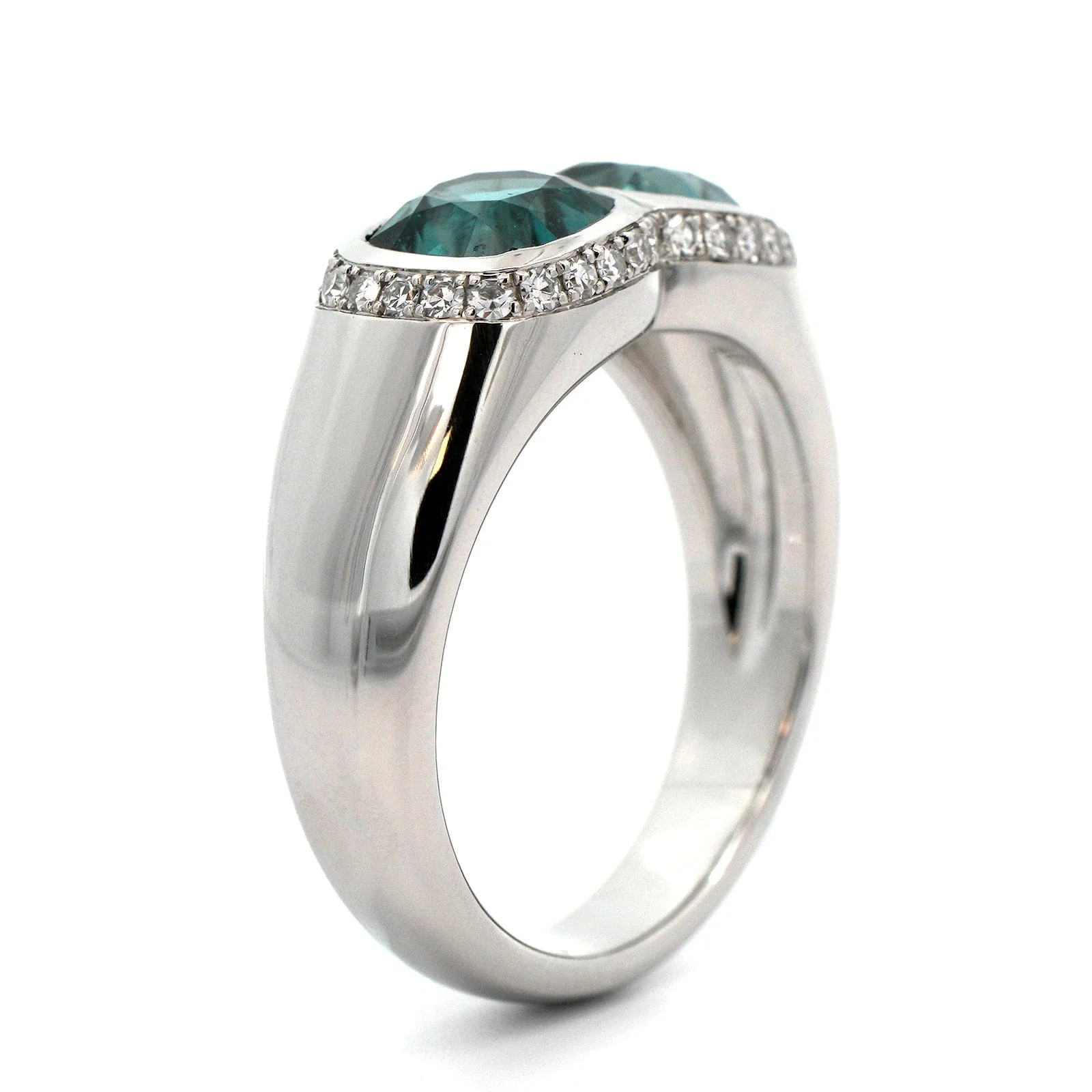 Eclat Jewels Platinum Indigo Tourmaline and Diamond Ring - Image 2