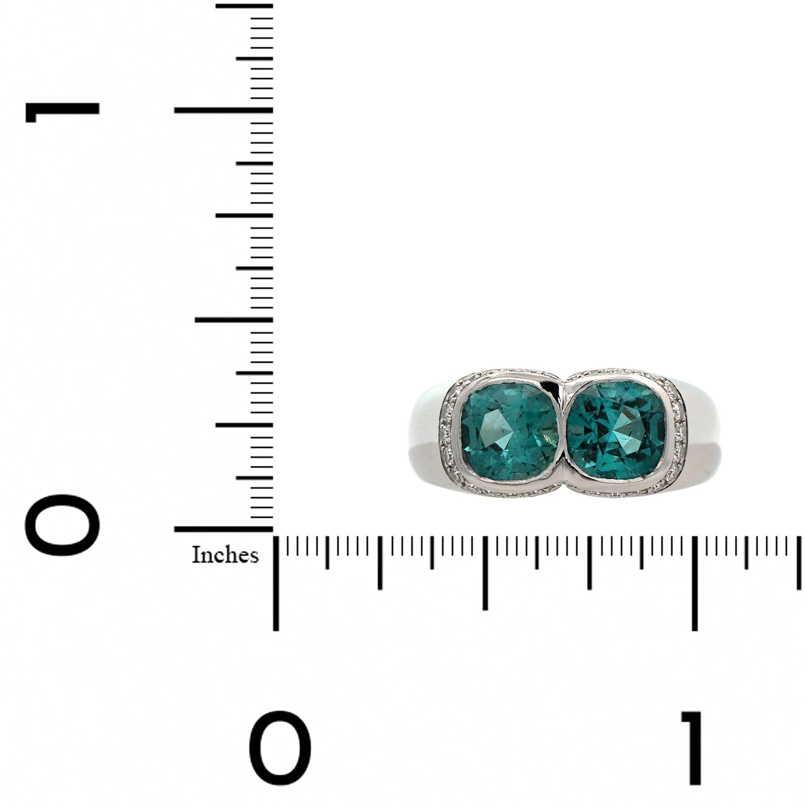 Eclat Jewels Platinum Indigo Tourmaline and Diamond Ring - Image 3