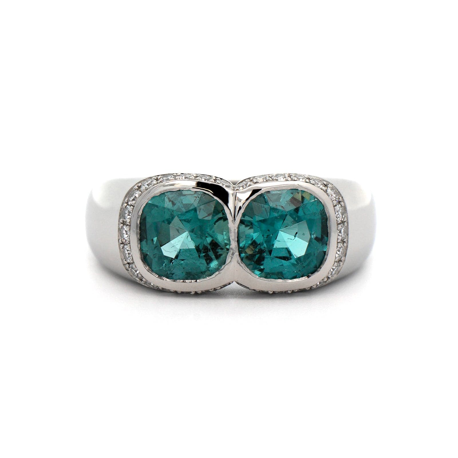 Eclat Jewels Platinum Indigo Tourmaline and Diamond Ring - Image 4