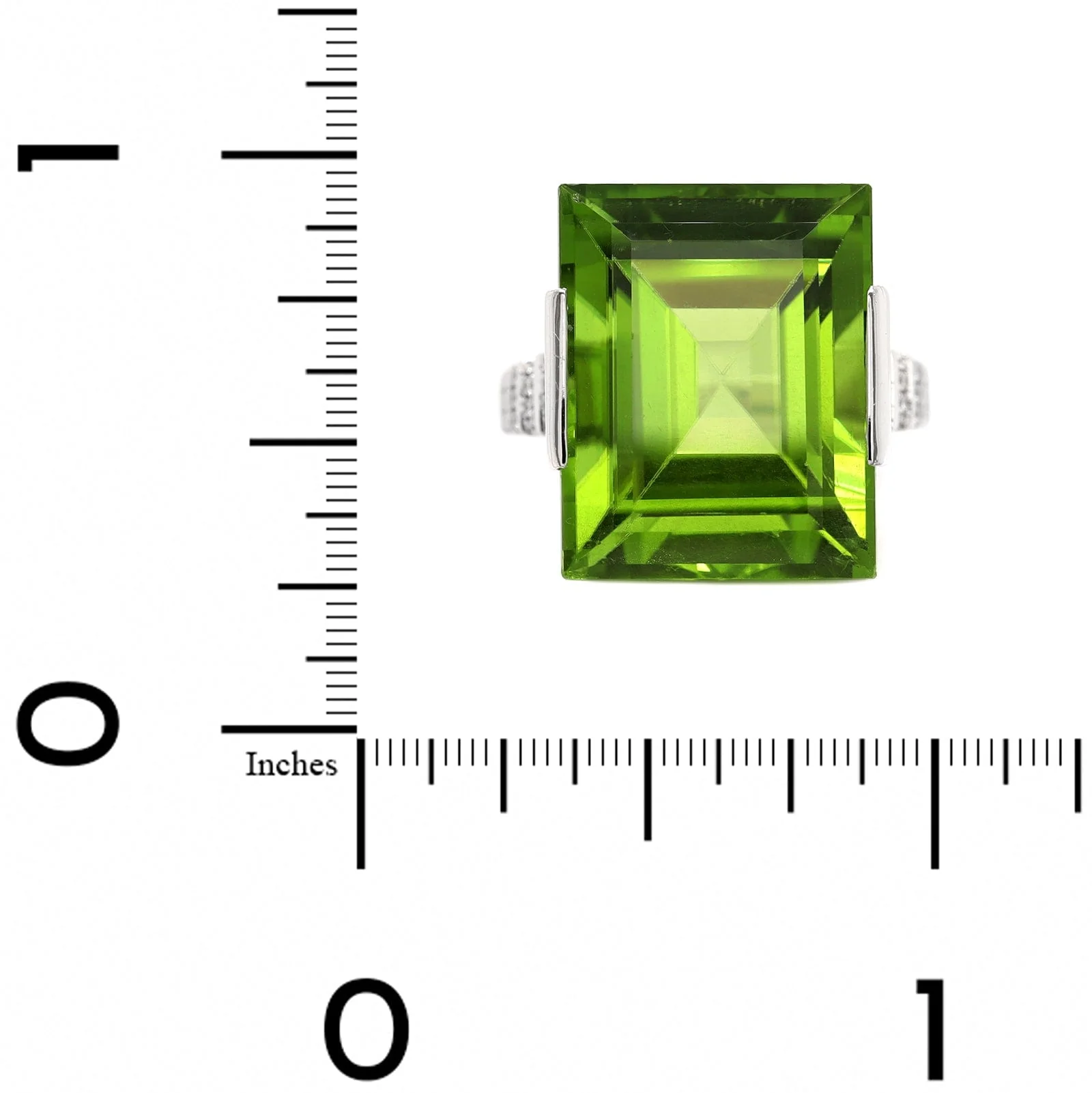 Eclat Jewels Platinum Peridot and Diamond Ring - Image 5