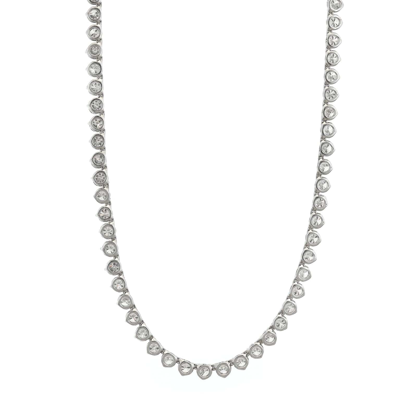 Eclat Jewels Platinum Round Diamond Tennis Necklace - Image 2