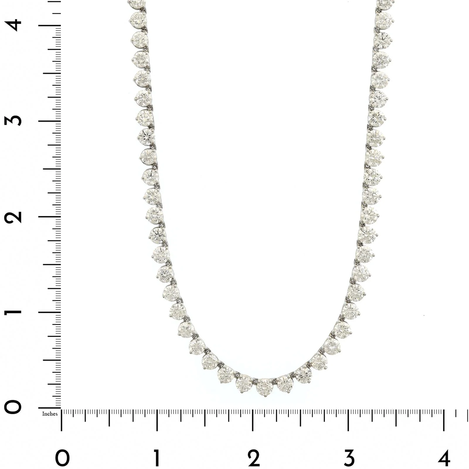 Eclat Jewels Platinum Round Diamond Tennis Necklace - Image 4
