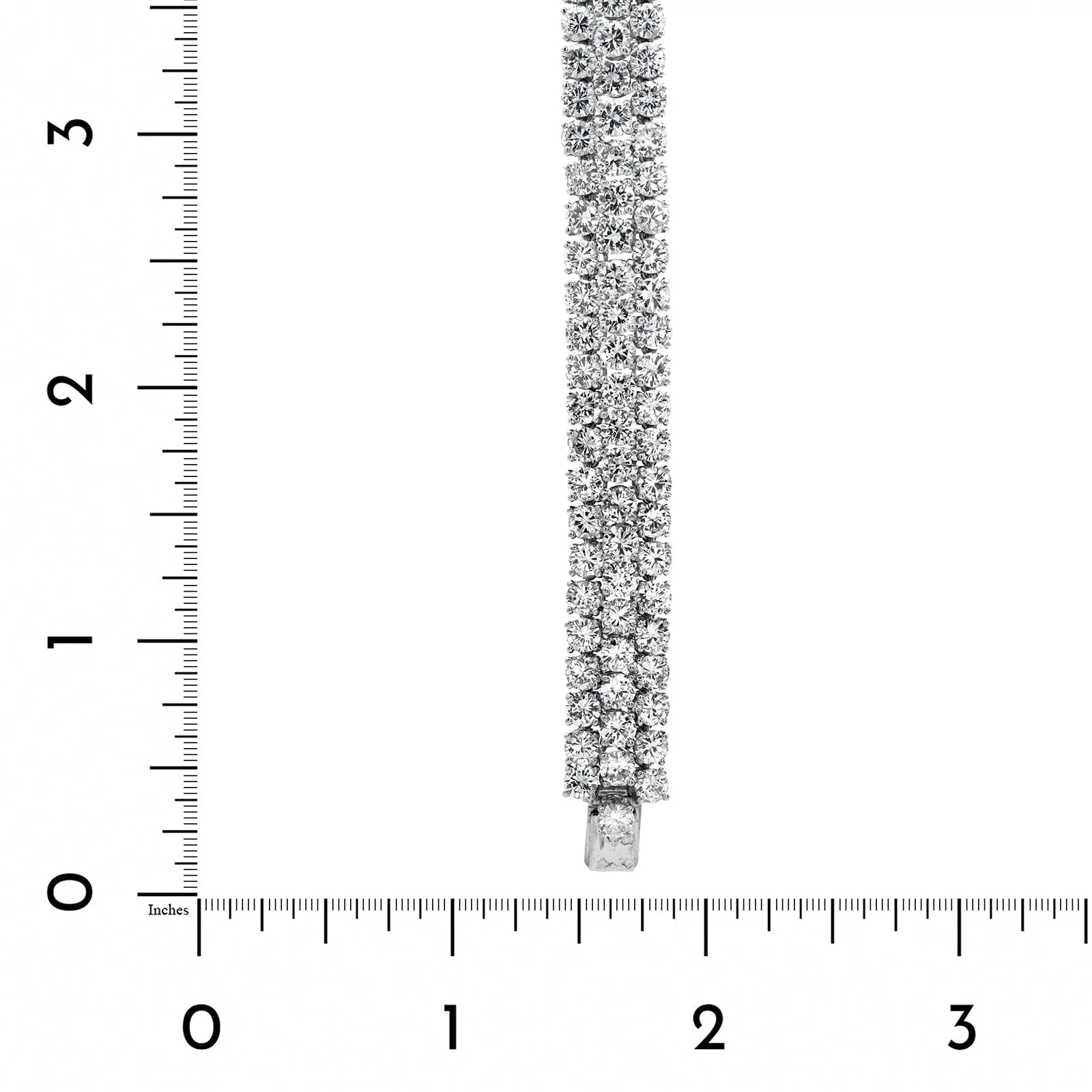 Eclat Jewels Platinum Three Row Diamond Bracelet - Image 3