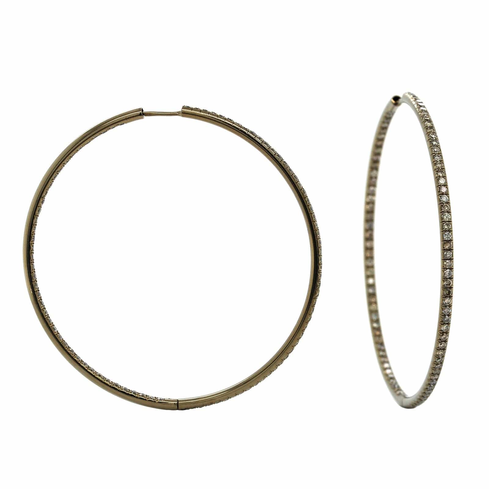 Eclat Jewels Titanium Brown Diamond Hoop Earrings