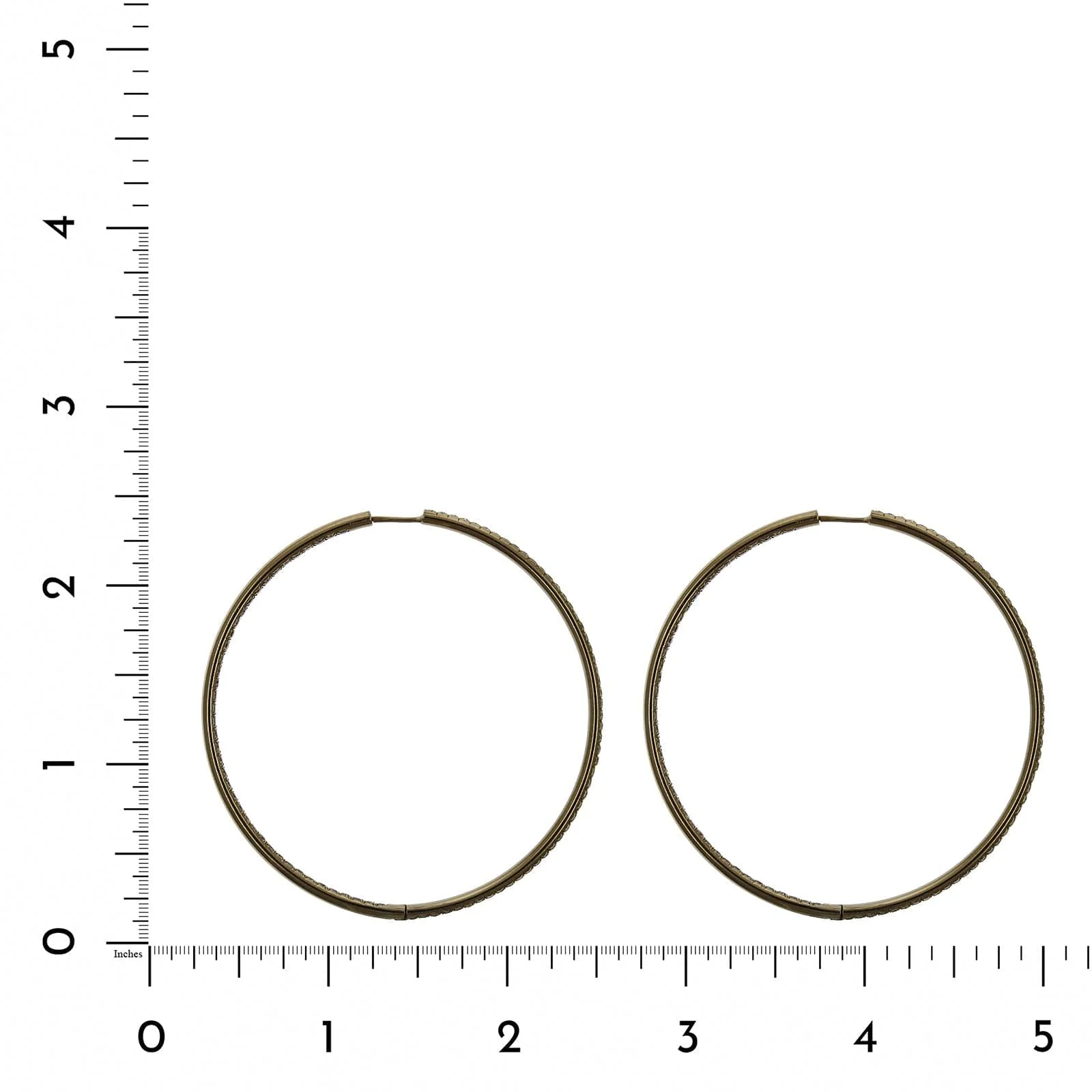 Eclat Jewels Titanium Brown Diamond Hoop Earrings - Image 2