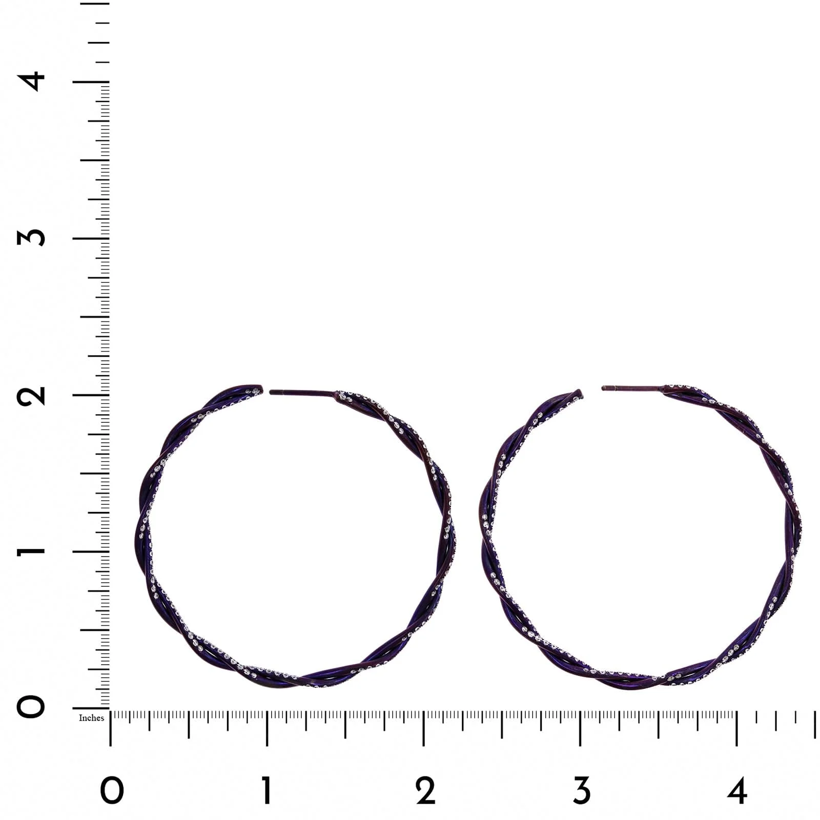 Eclat Jewels Titanium Twist Diamond Hoop Earrings - Image 3