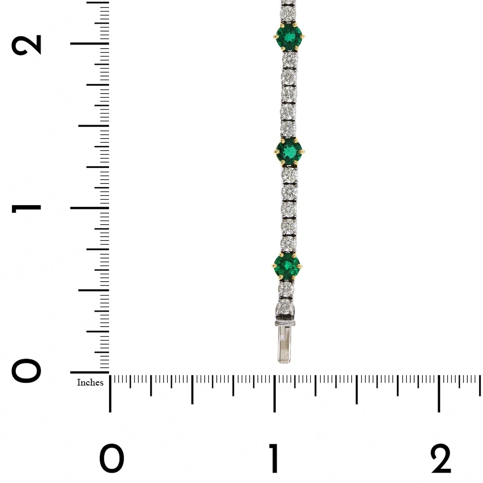 18K Two-Tone Emerald and Diamond Bracelet - Image 3