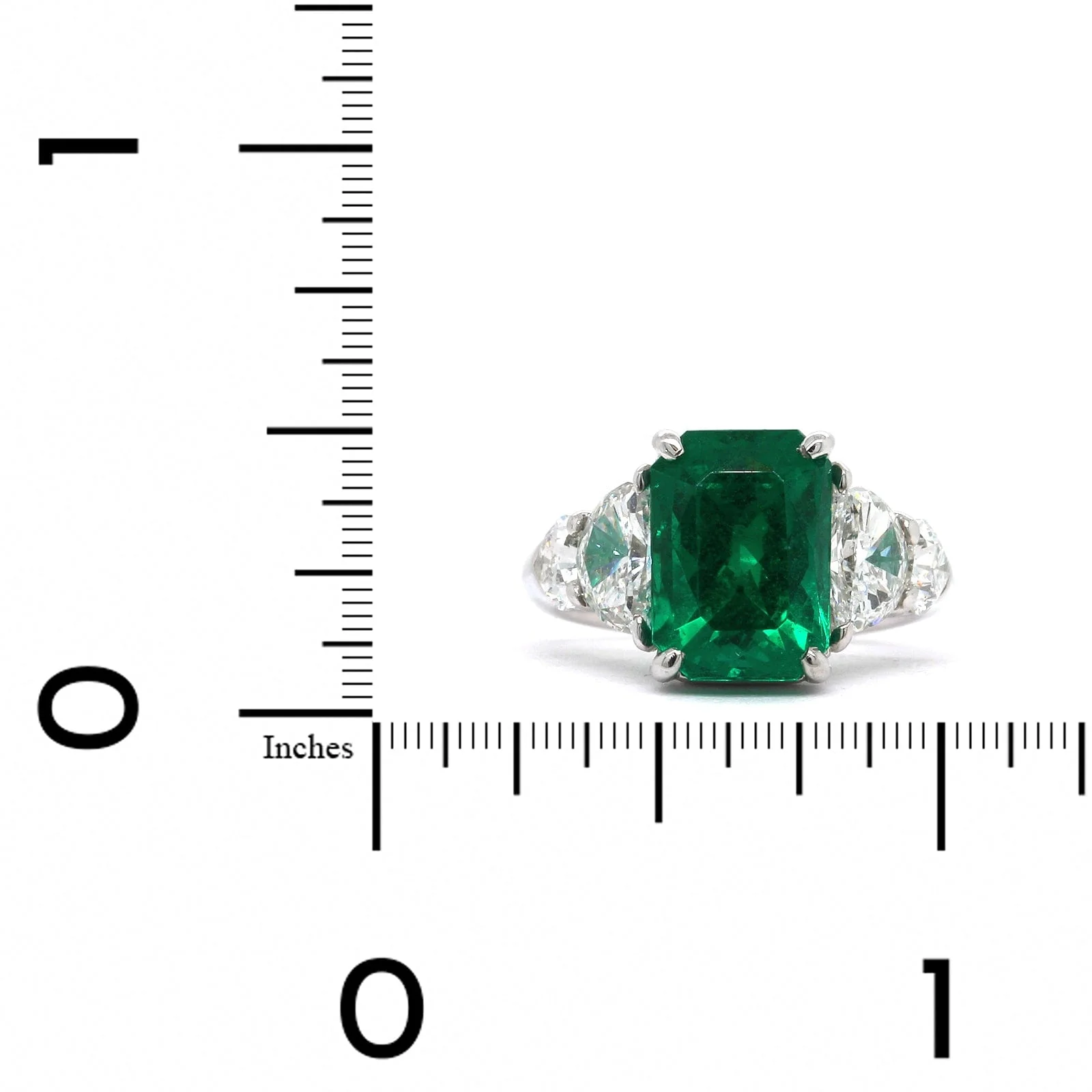 Platinum Emerald and Diamond Ring - Image 4