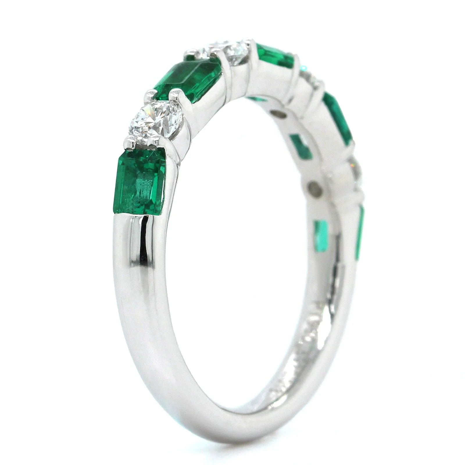 Platinum Emerald and Diamond Band - Image 2