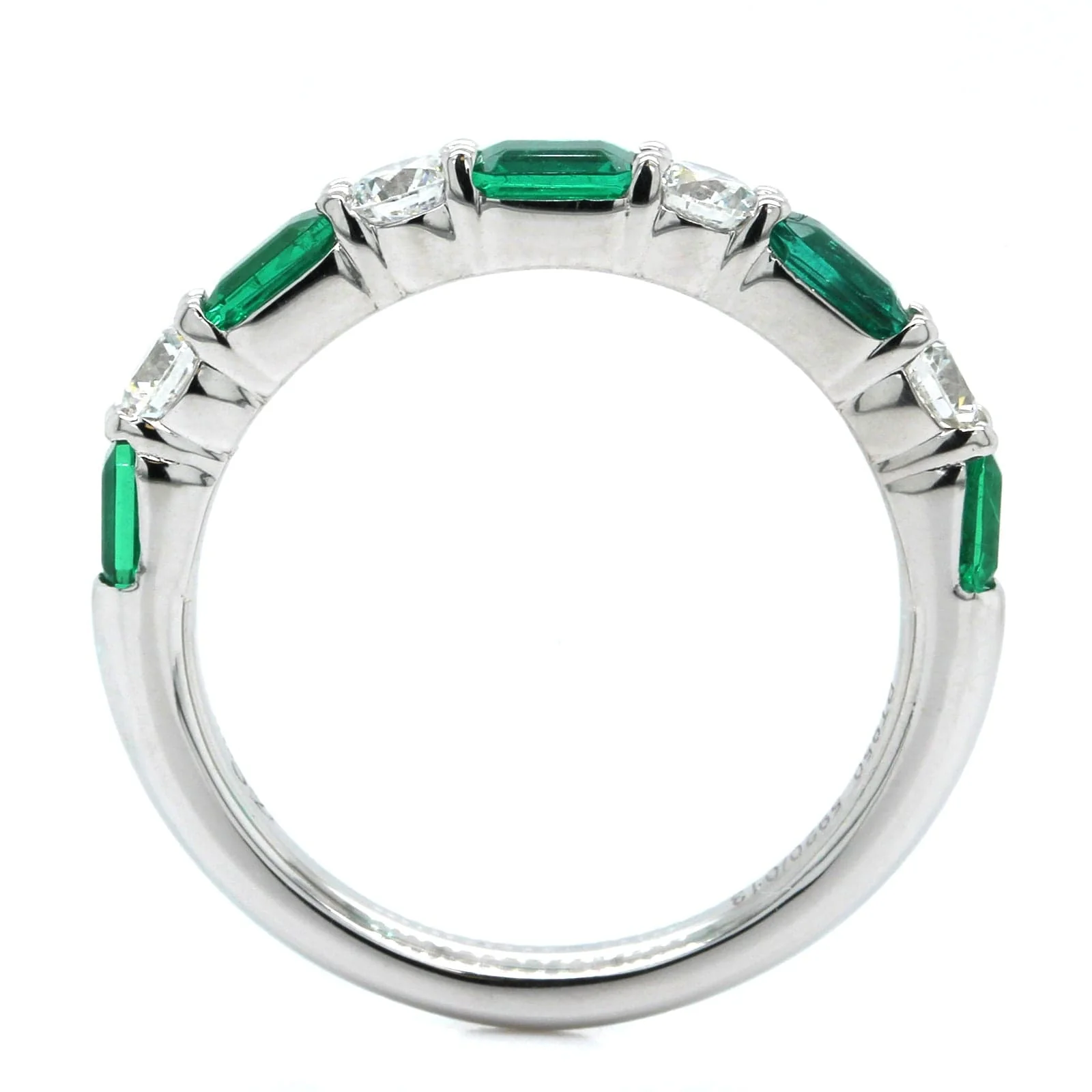 Platinum Emerald and Diamond Band - Image 3