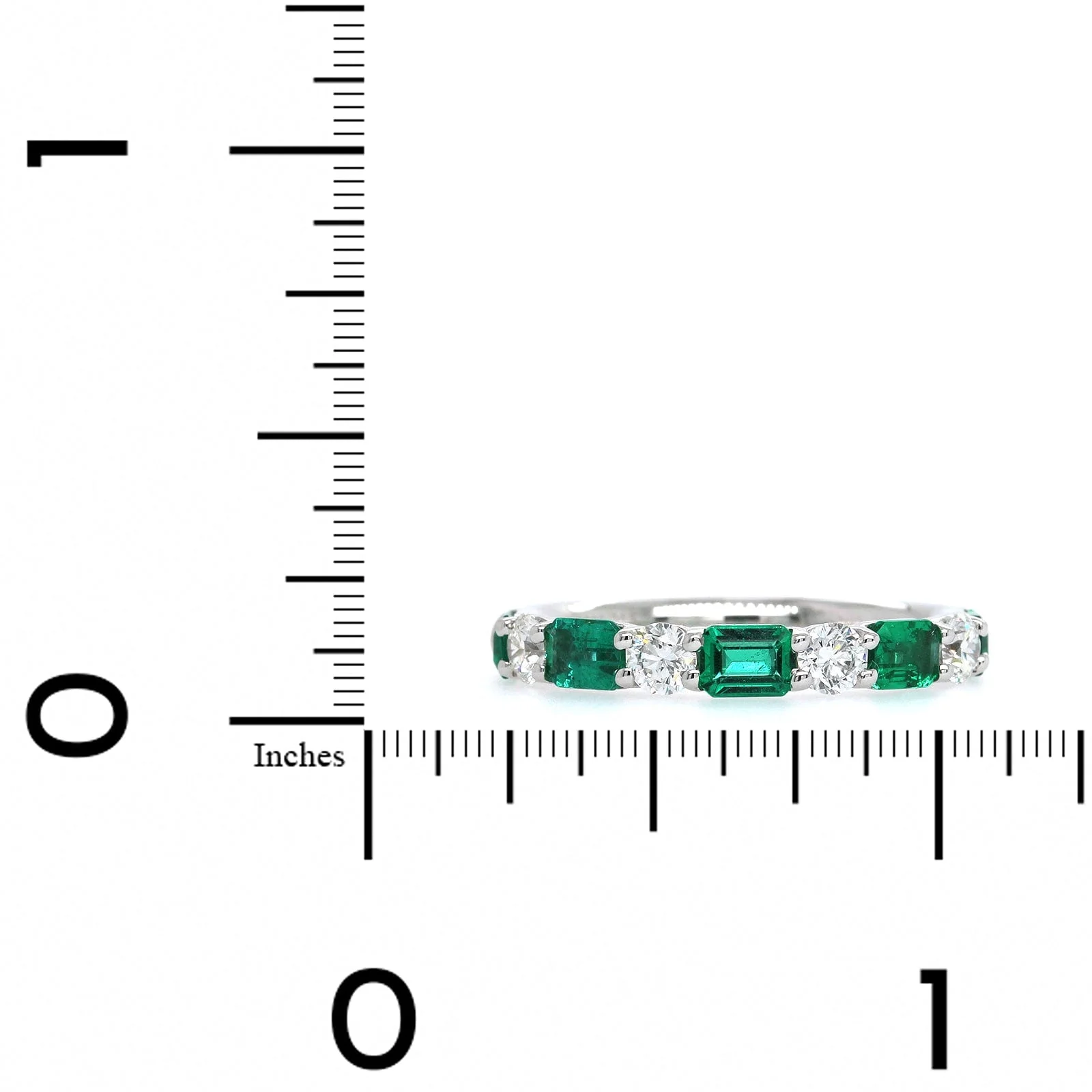 Platinum Emerald and Diamond Band - Image 4