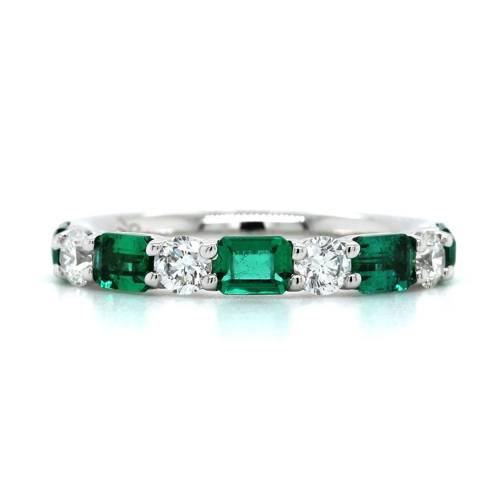 Platinum Emerald and Diamond Band - Image 5