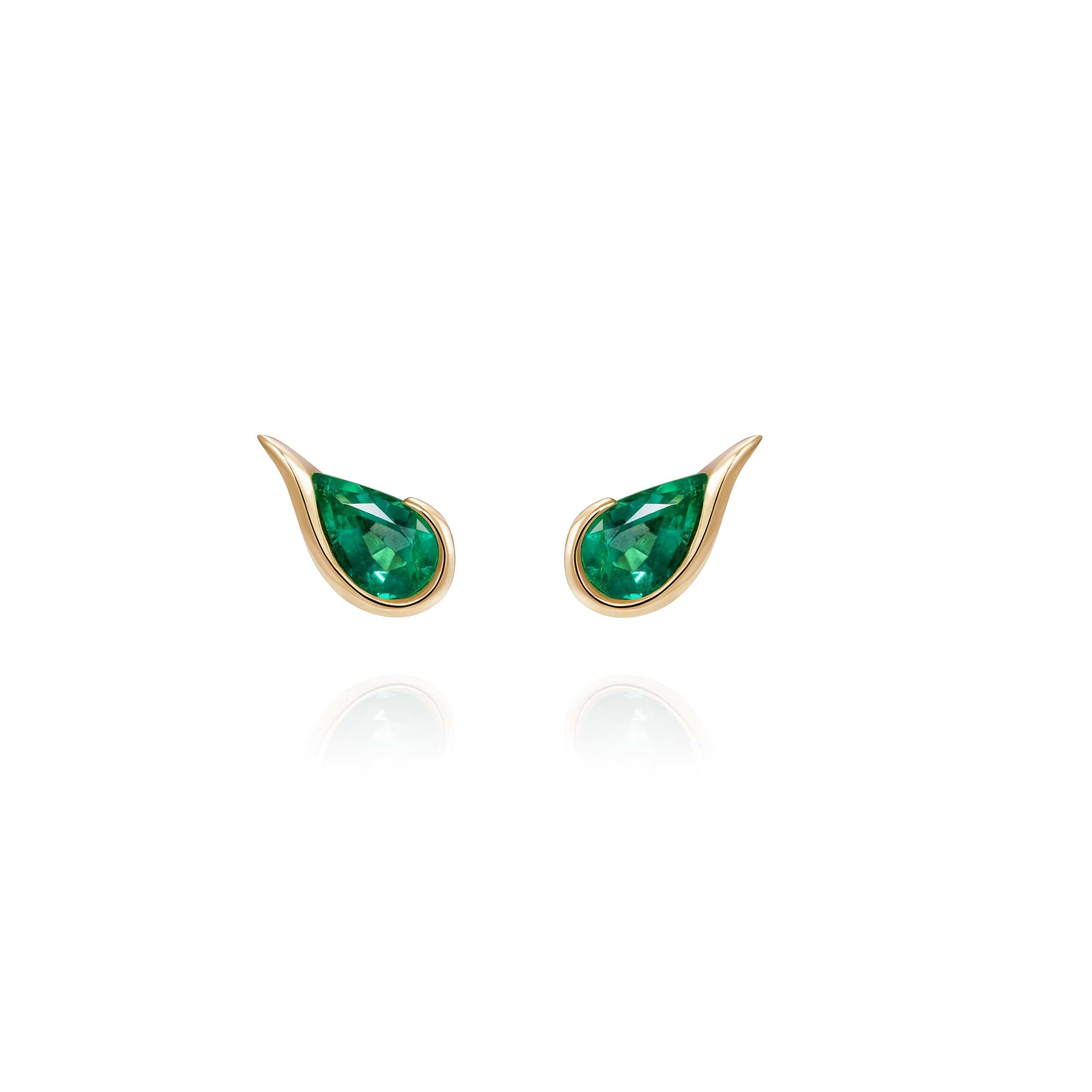 Fernando Jorge 18K Yellow Gold and Emerald Ignite Studs