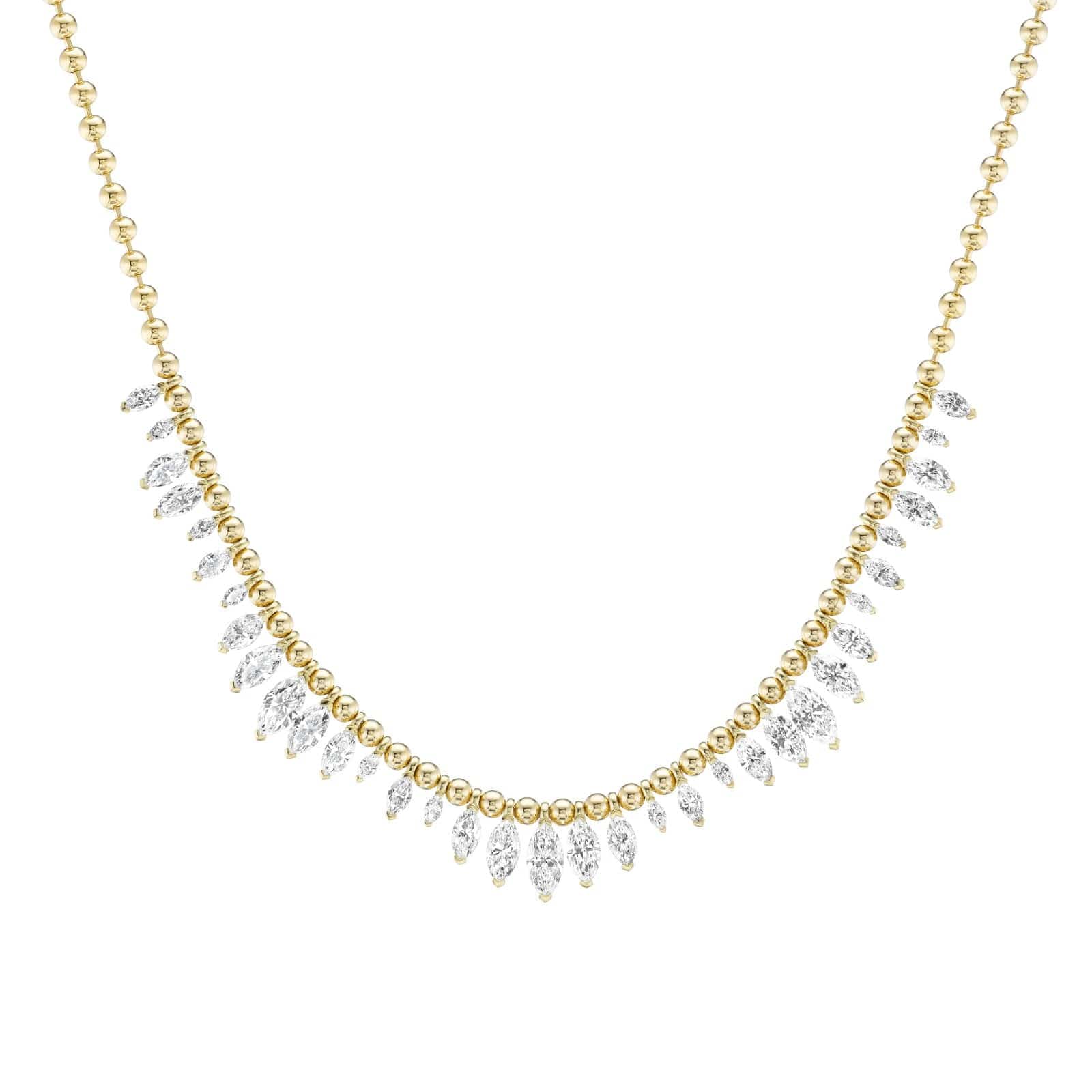 Emily P. Wheeler 18K Yellow Gold Marquise Diamond Arashi Gradient Necklace - Image 2