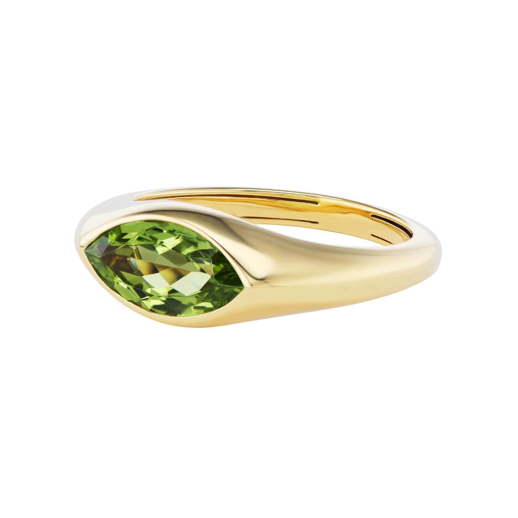 Emily P. Wheeler 18K Yellow Gold Marquise Peridot Ring - Image 2