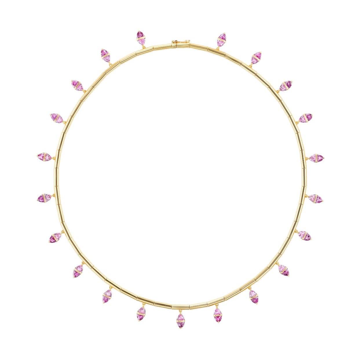 Emily P. Wheeler 18K Yellow Gold Pink Sapphire Tilly Fringe Necklace