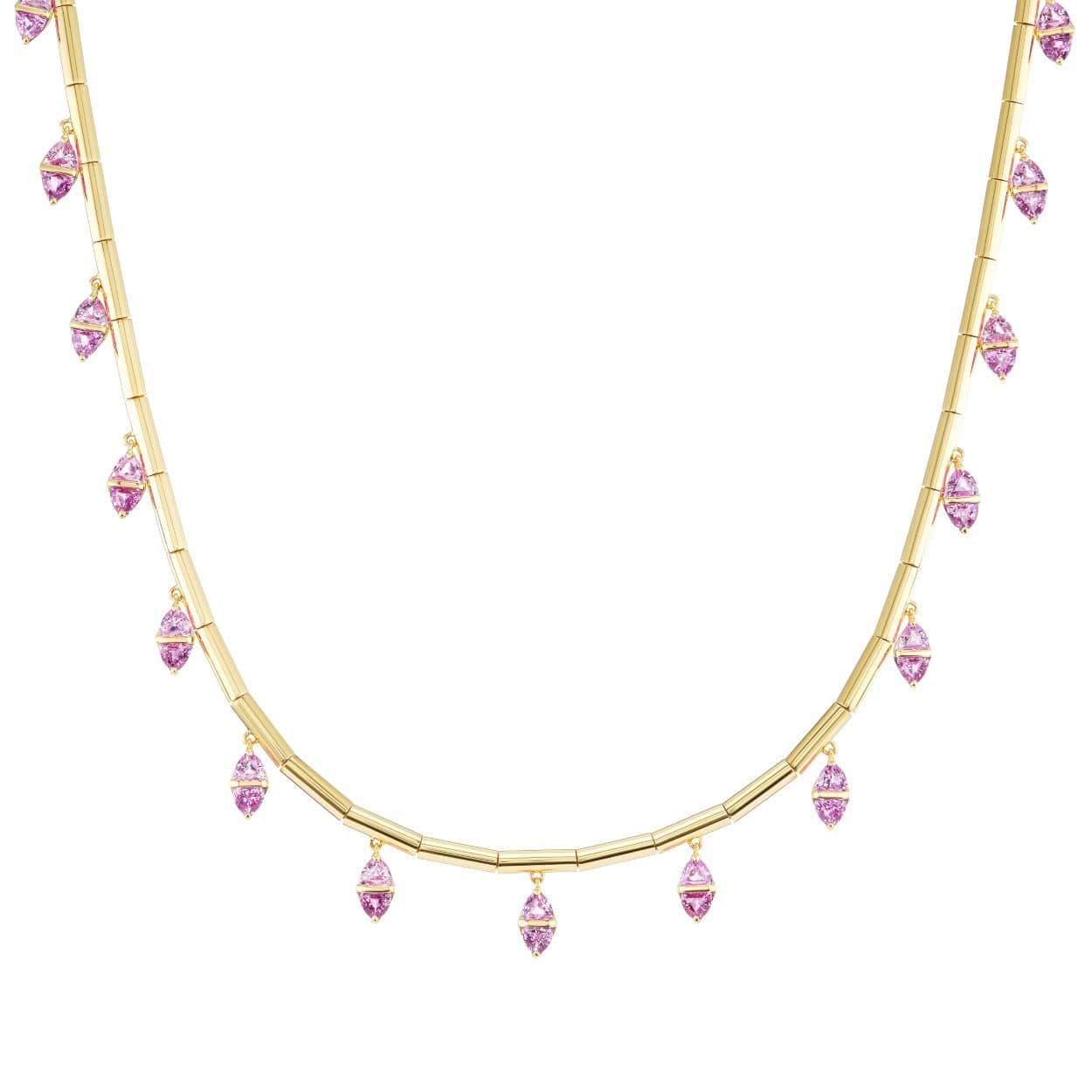Emily P. Wheeler 18K Yellow Gold Pink Sapphire Tilly Fringe Necklace - Image 2