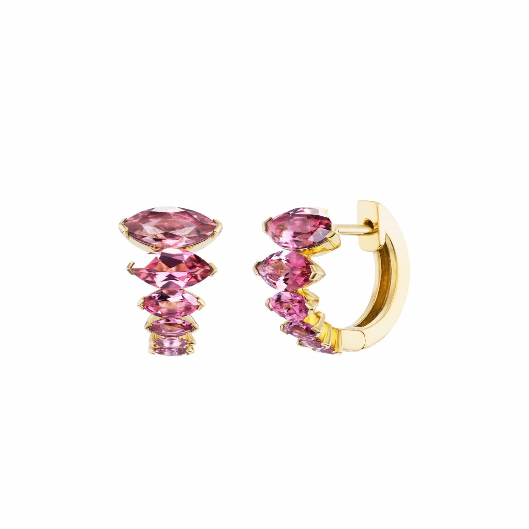 Emily P. Wheeler 18K Yellow Gold Pink Tourmaline Arashi Huggie Earrings