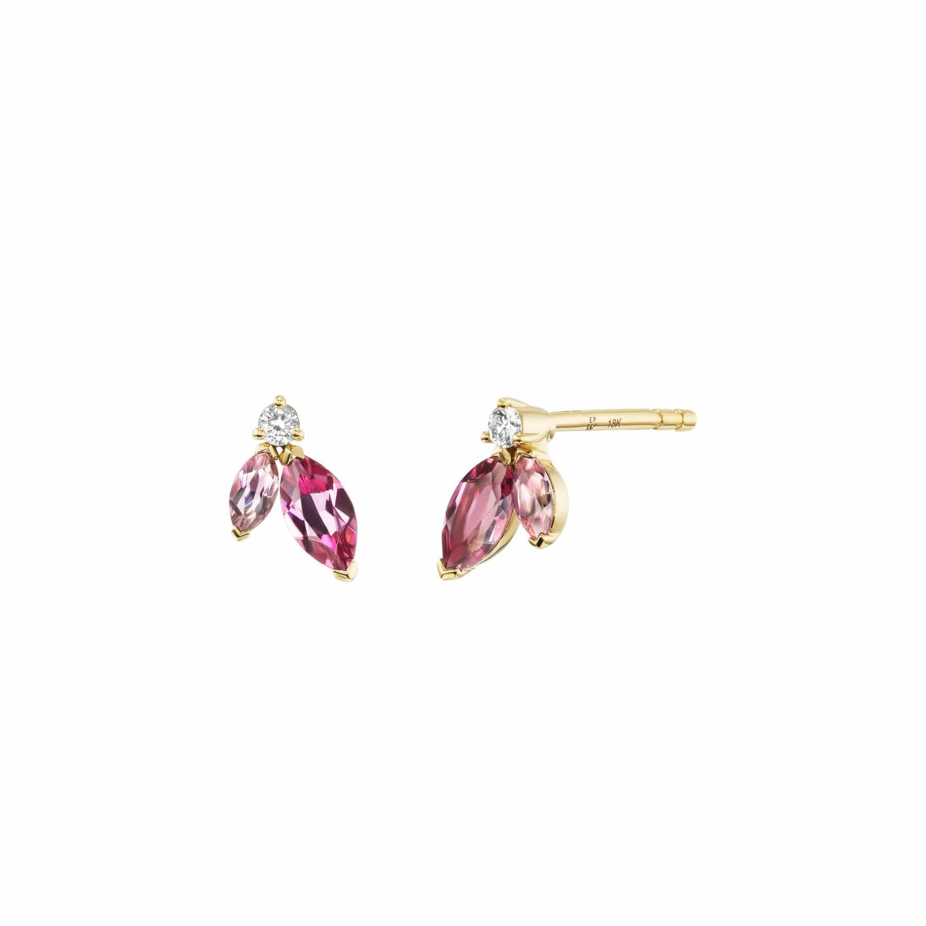 Emily P. Wheeler 18K Yellow Gold Pink Tourmaline Mini Pollack Stud Earrings