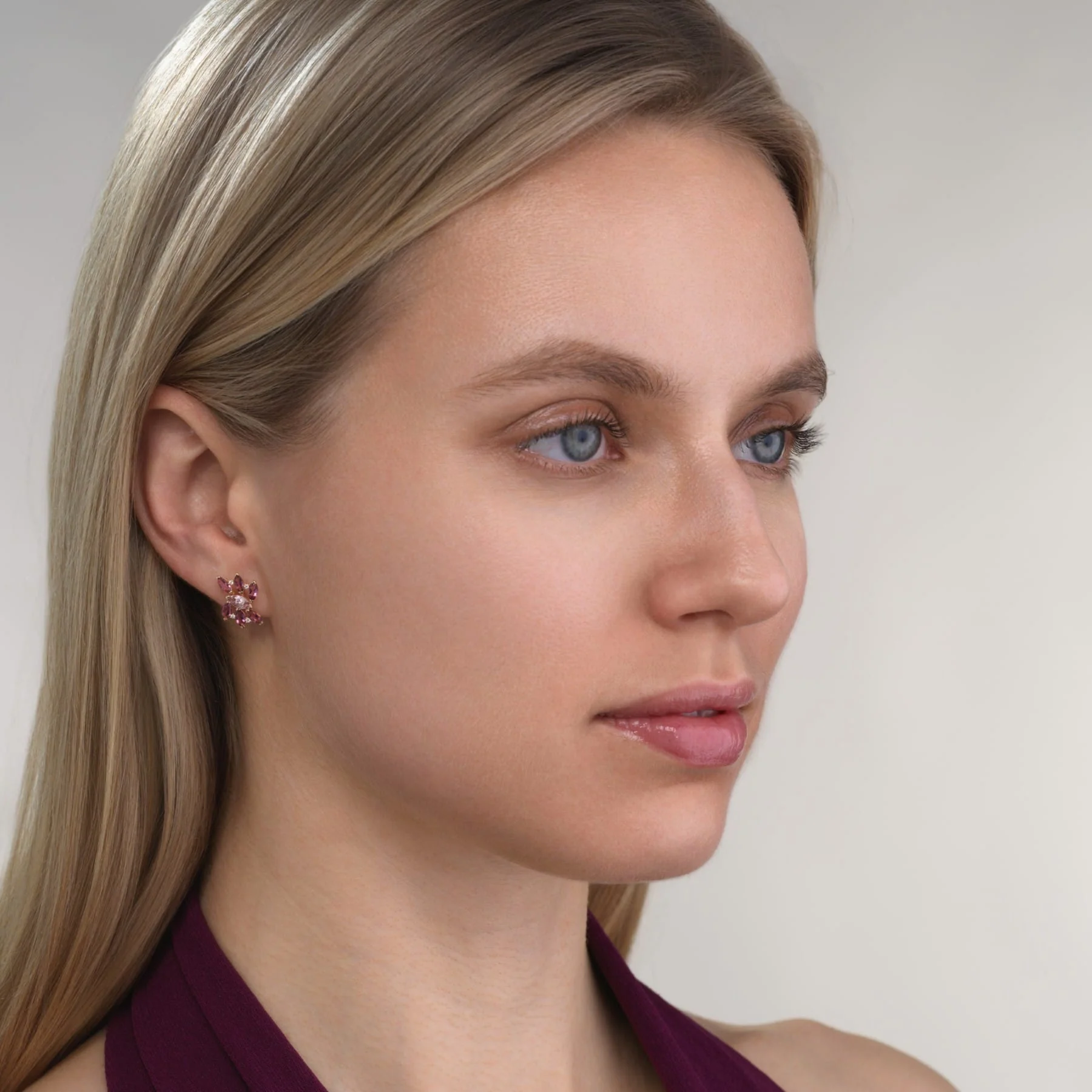 Emily P. Wheeler 18K Yellow Gold Pink Tourmaline, Morganite, and Diamond Pollack Stud Earrings - Image 2