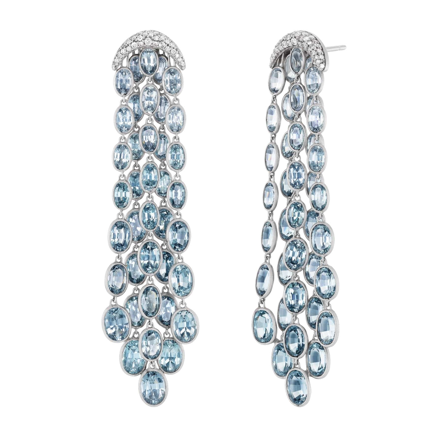 Emily P. Wheeler Titanium One Of A Kind Spinel and Pave Gray Diamond Fringe Drop Earrings
