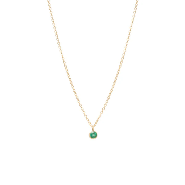 14K Yellow Bezel Set Emerald Pendant