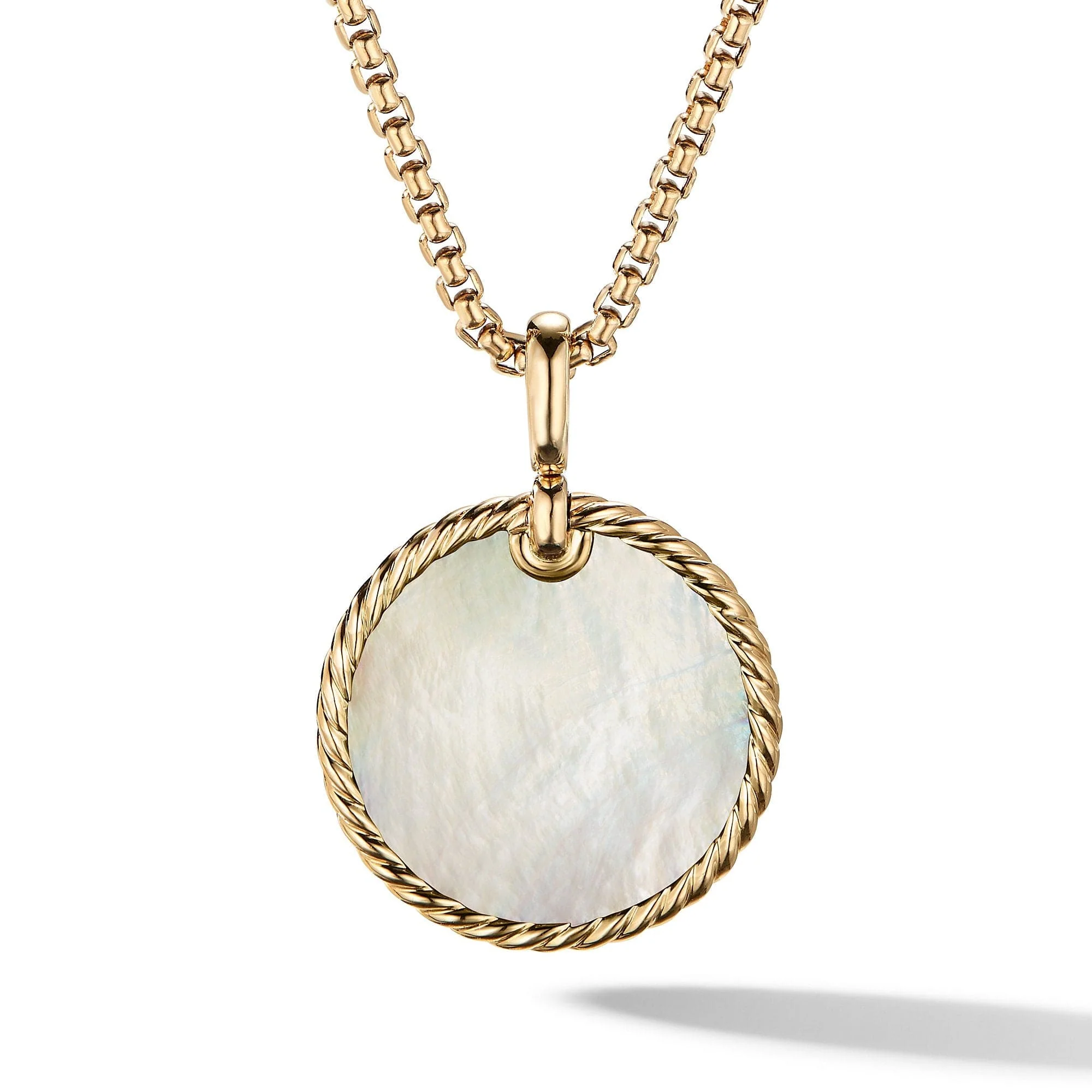DY Elements Disc Pendant in 18K Yellow Gold with Black Onyx and Mother of Pearl - Image 2