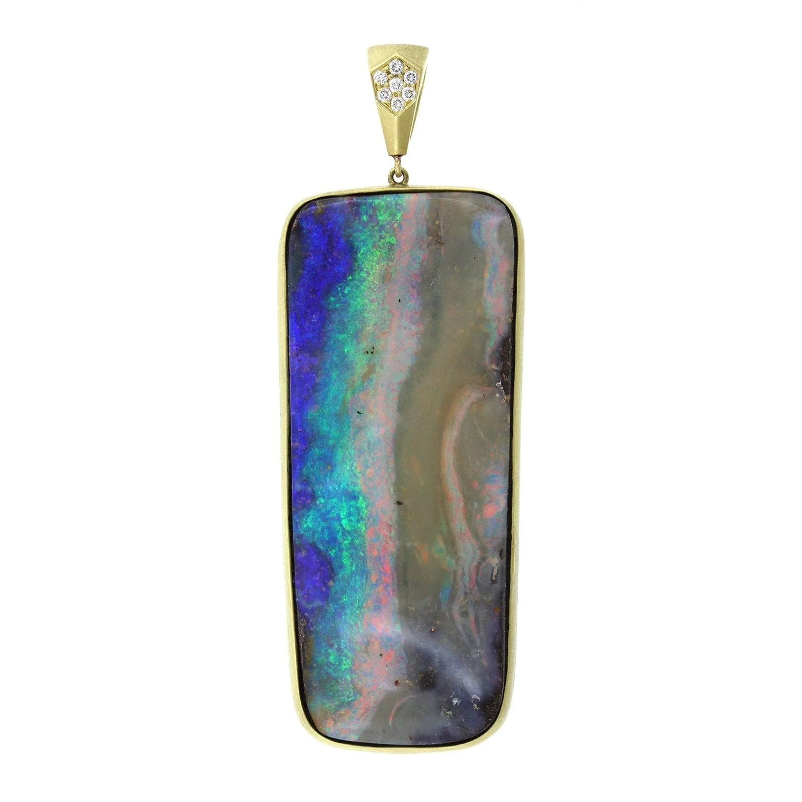 Suzy Landa 18K Yellow Gold Opal and Diamond Pendant