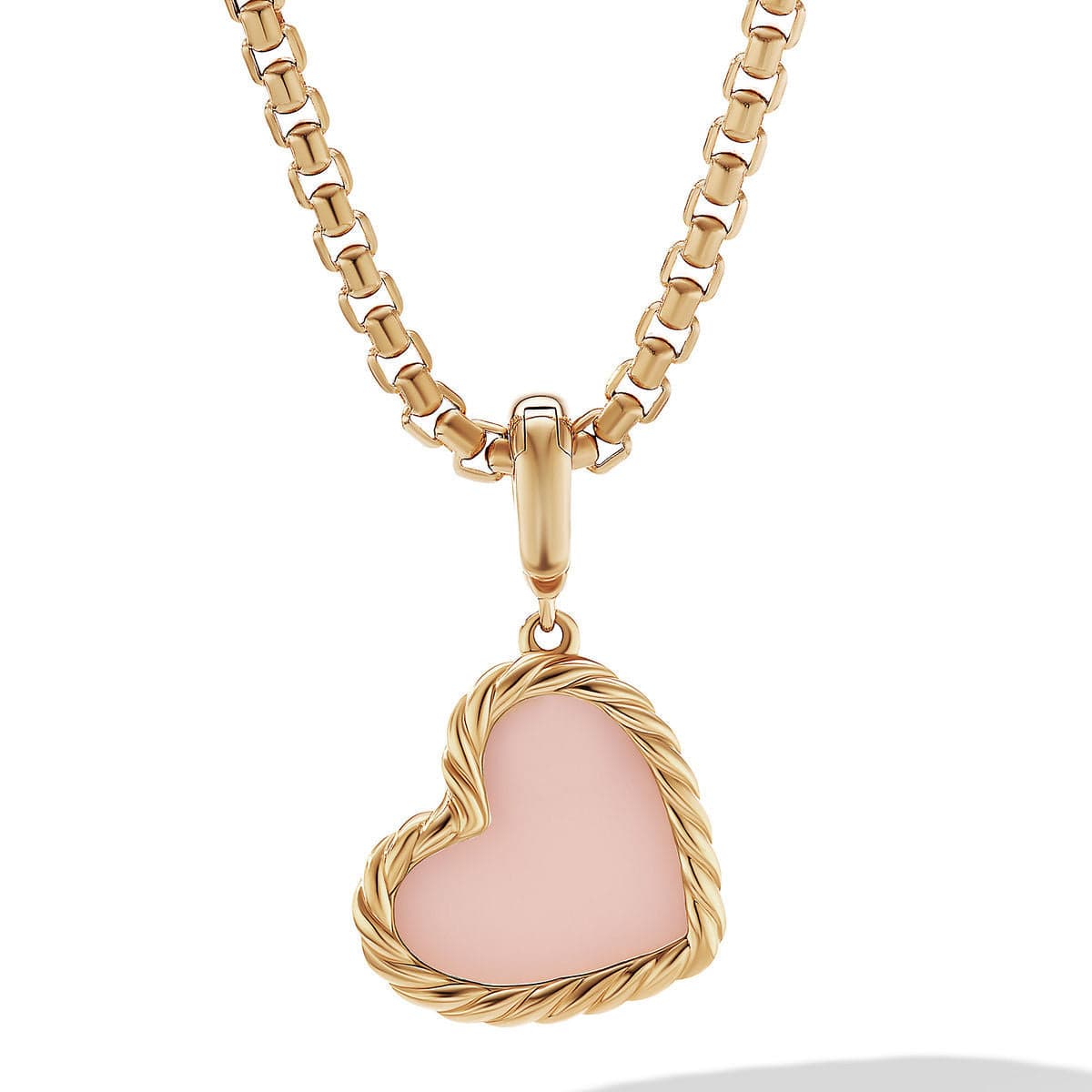 DY Elements ®Heart Amulet in 18K Yellow Gold with Pink Opal - Image 2