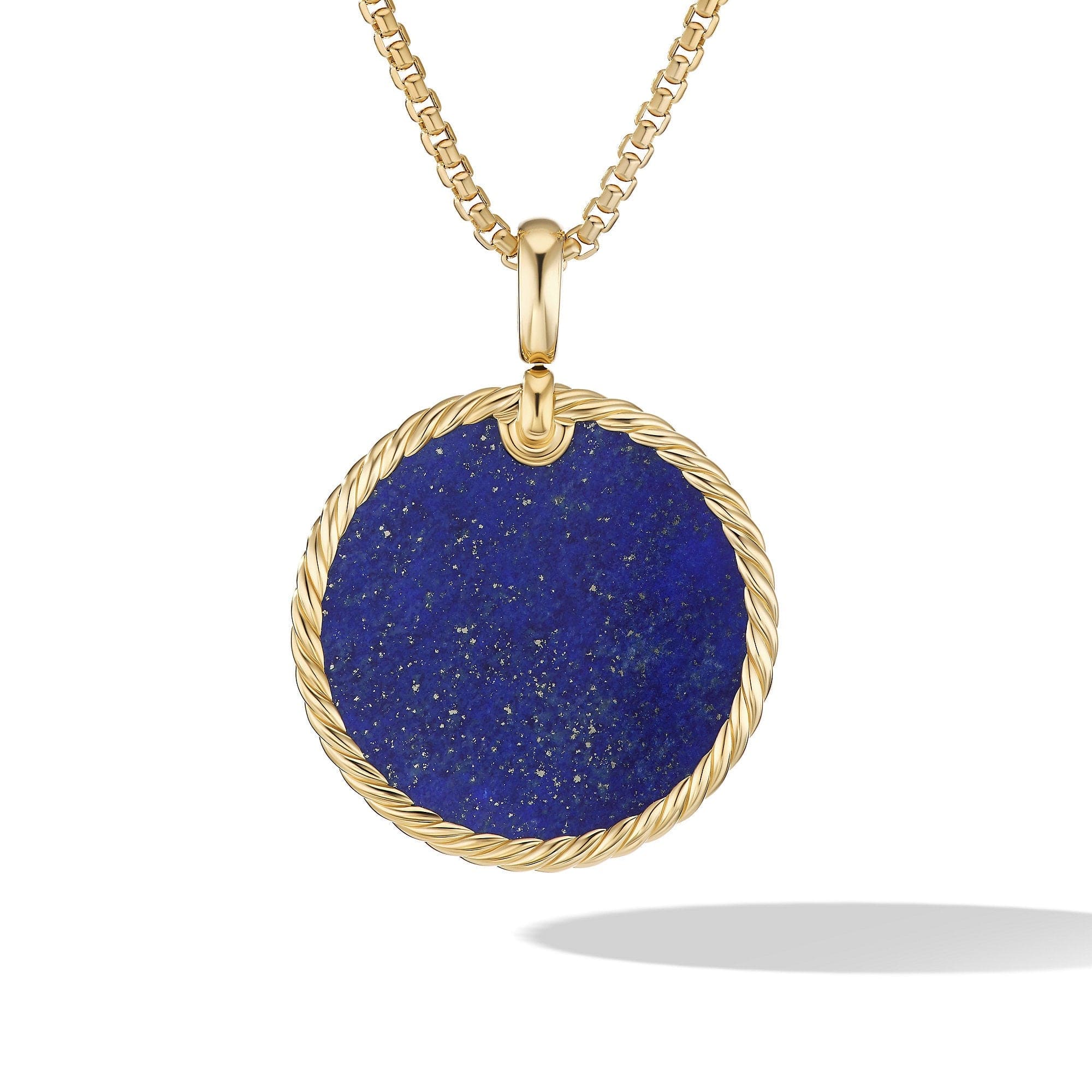 DY Elements® Disc Pendant in 18K Yellow Gold with Lapis