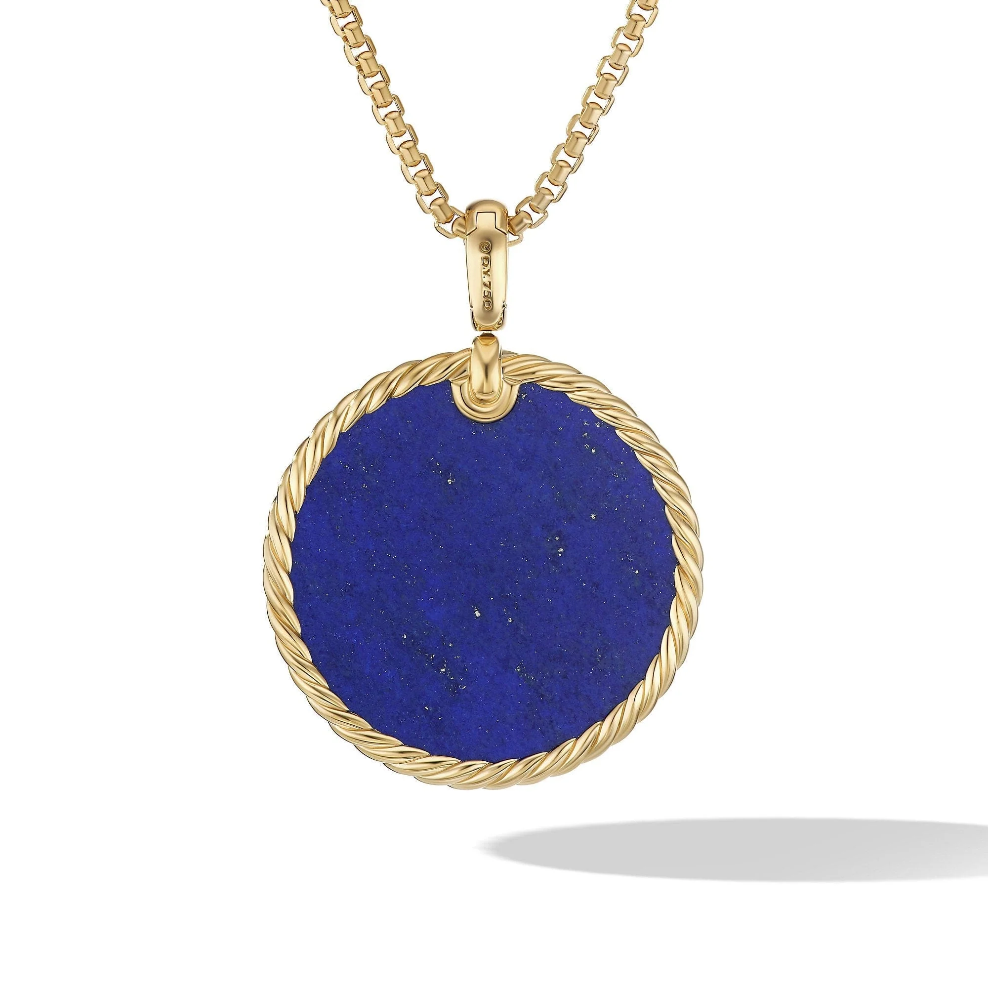 DY Elements® Disc Pendant in 18K Yellow Gold with Lapis - Image 3