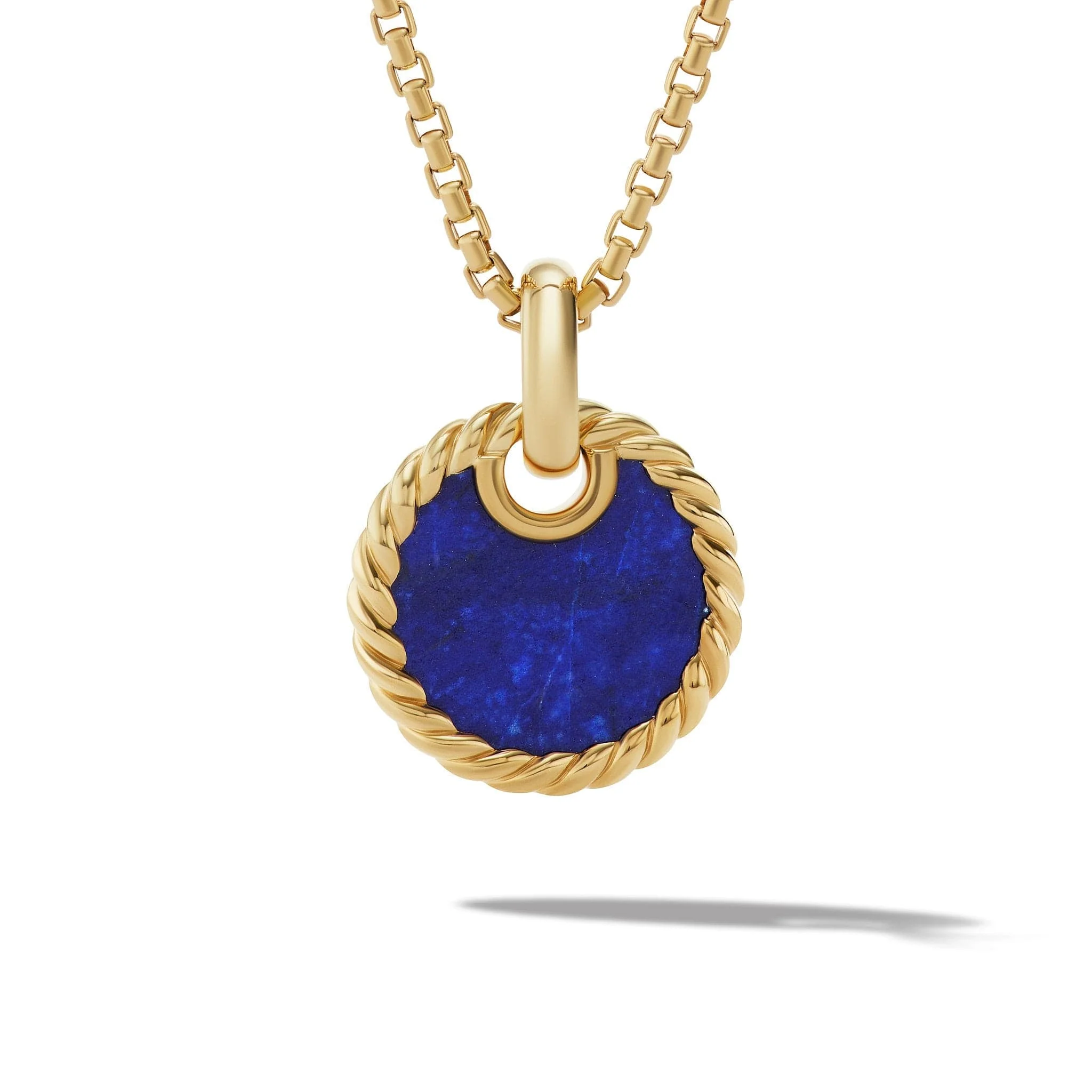 DY Elements® Disc Pendant in 18K Yellow Gold with Malachite