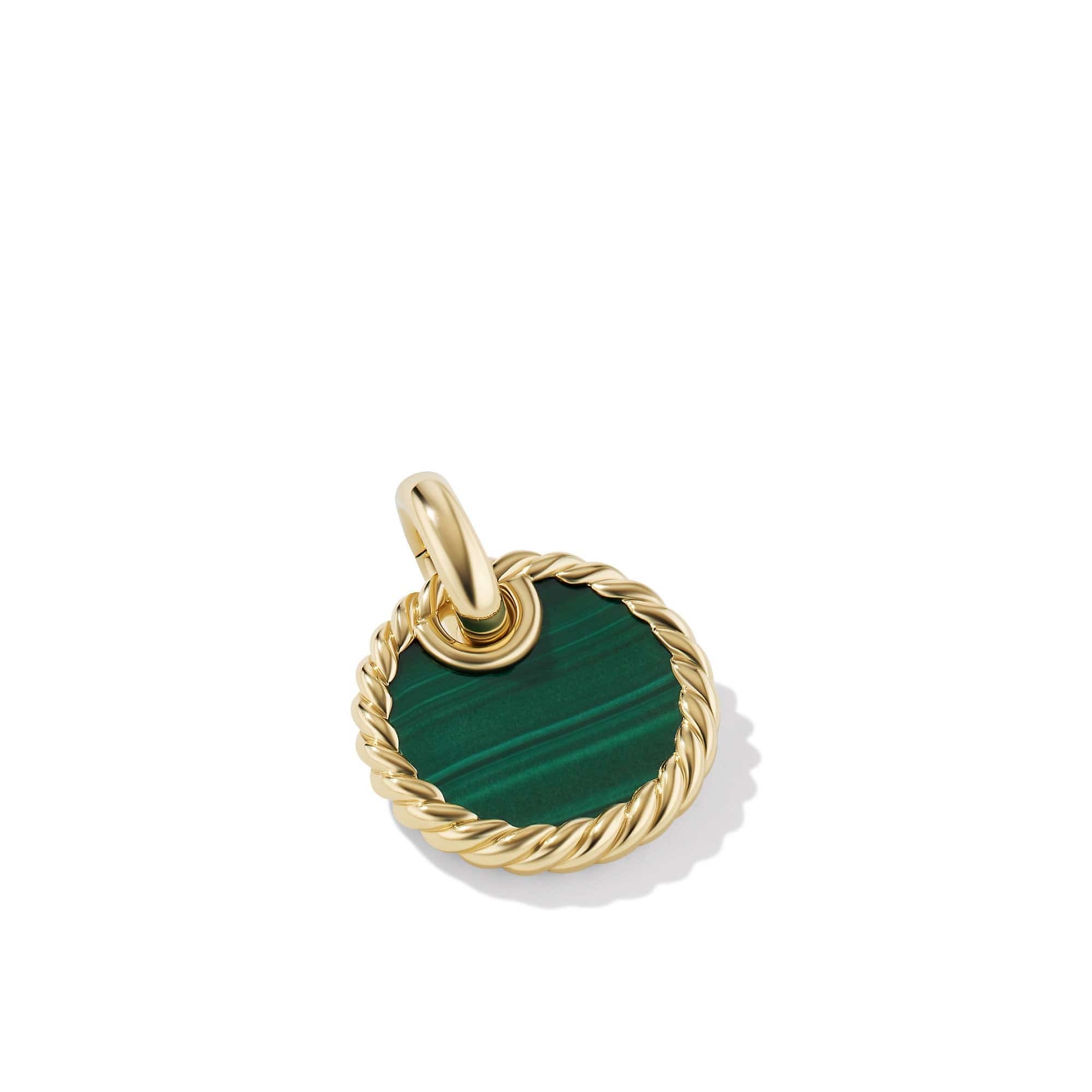 DY Elements® Disc Pendant in 18K Yellow Gold with Malachite - Image 2