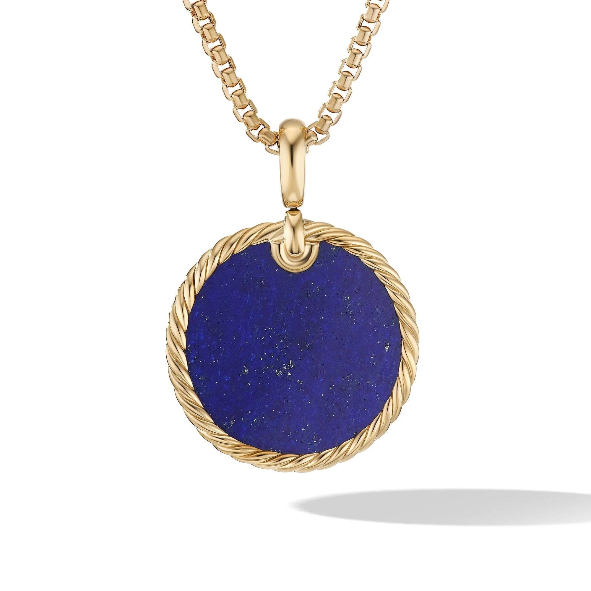 DY Elements® Disc Pendant in 18K Yellow Gold with Lapis