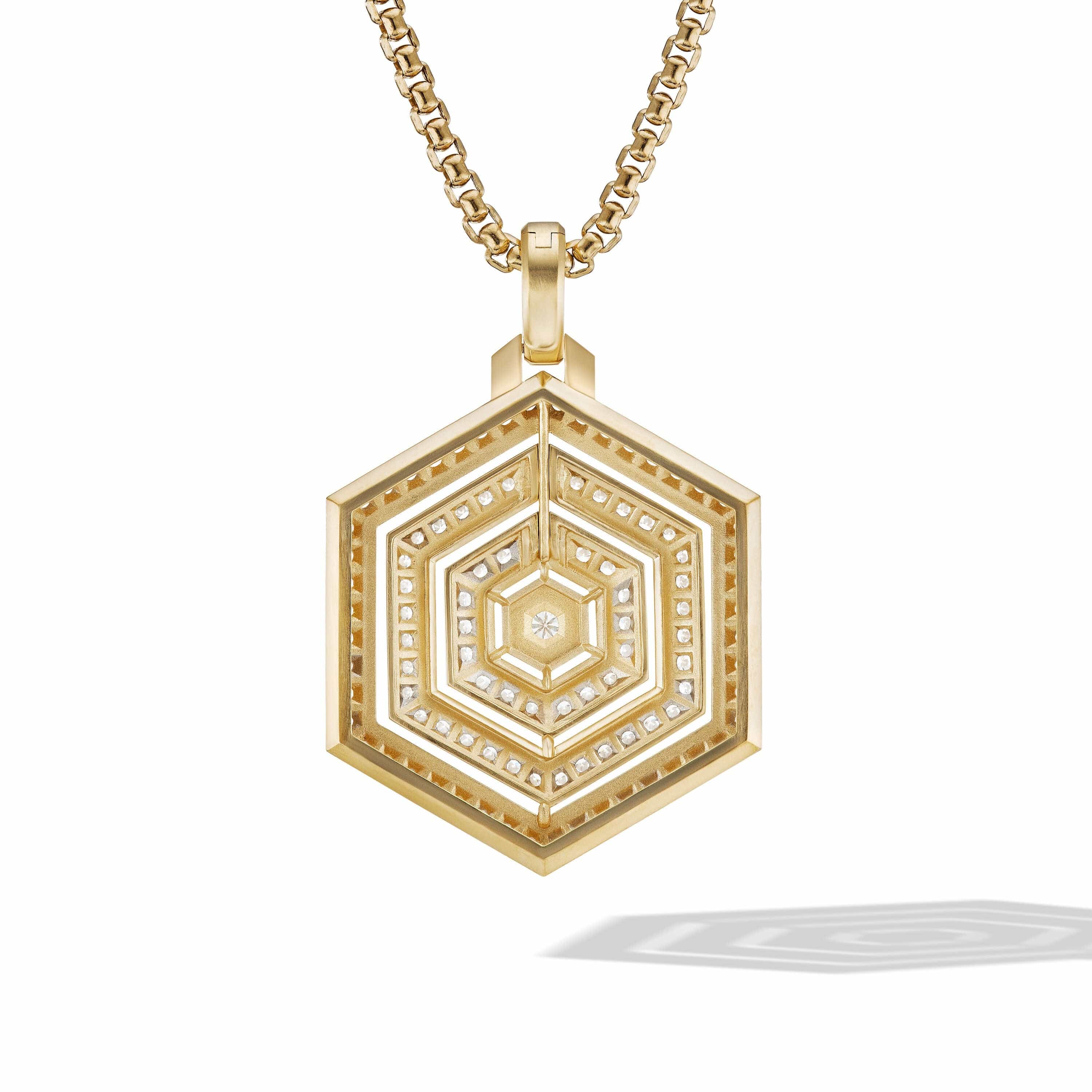 Carlyle Pendant in 18K Yellow Gold with Full Pavé Diamonds - Image 2