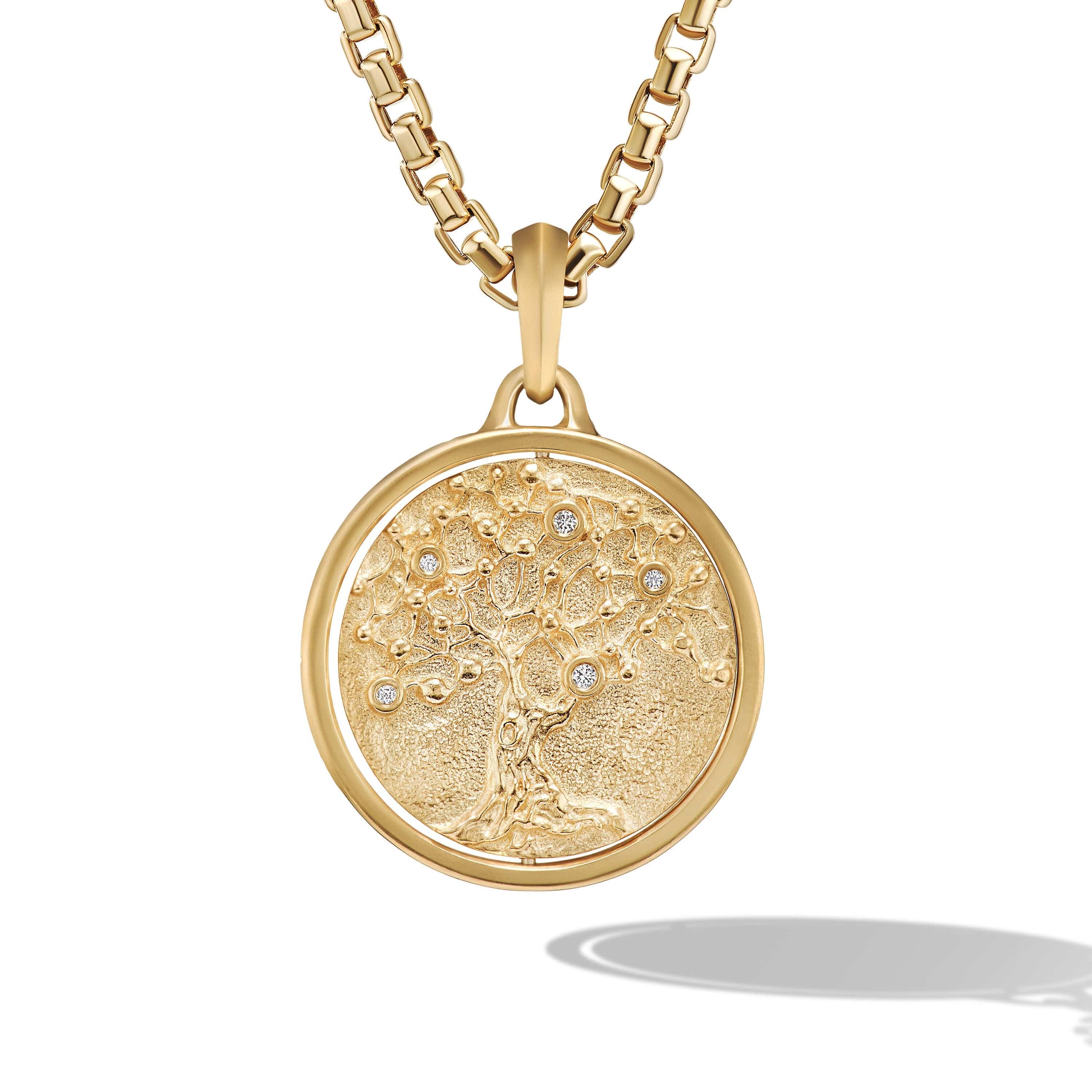 Life and Death Duality Amulet in 18K Yellow Gold with Diamonds - Image 2