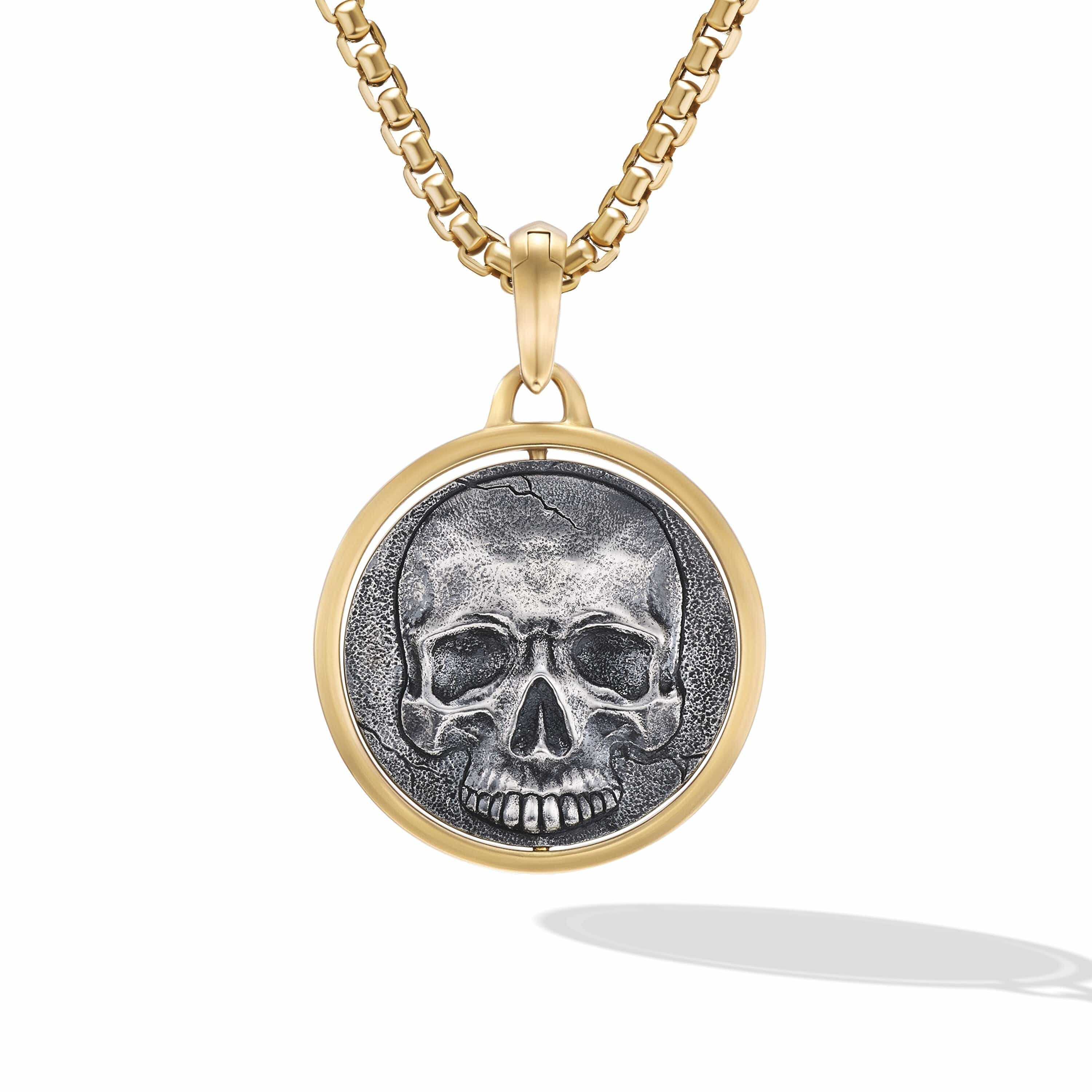 Life and Death Duality Amulet in Sterling Silver with 18K Yellow Gold - Image 3