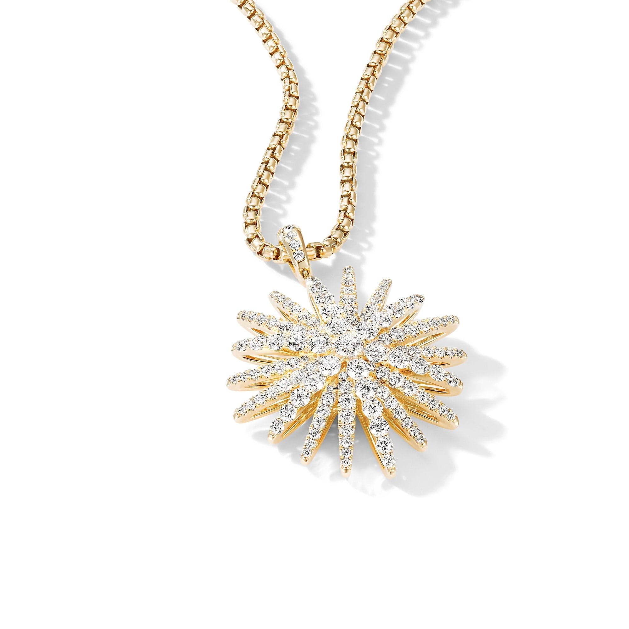 Starburst Pendant in 18K Yellow Gold with Full Pavé Diamonds - Image 4
