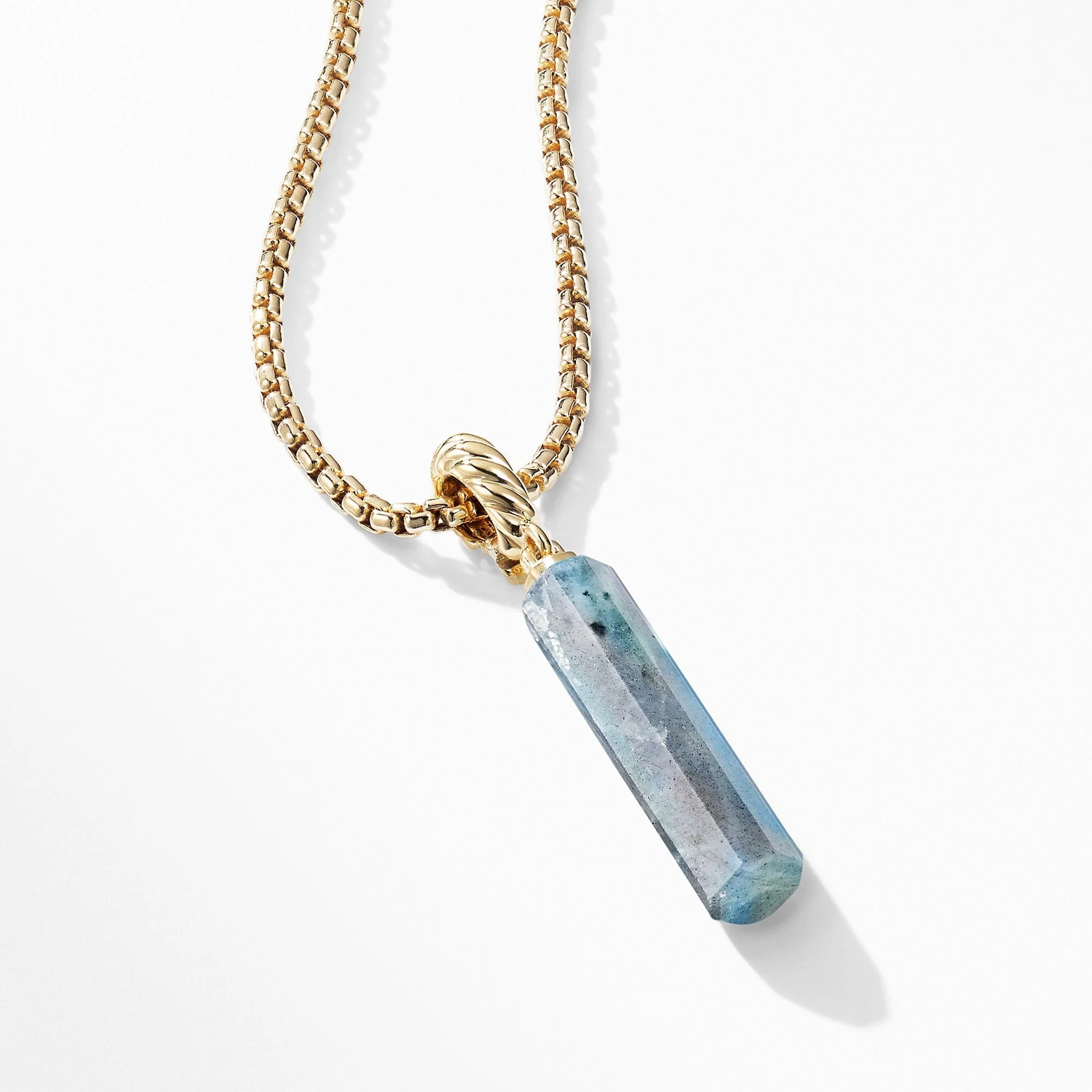 Barrel Charm in Labradorite with 18K Gold - Image 3