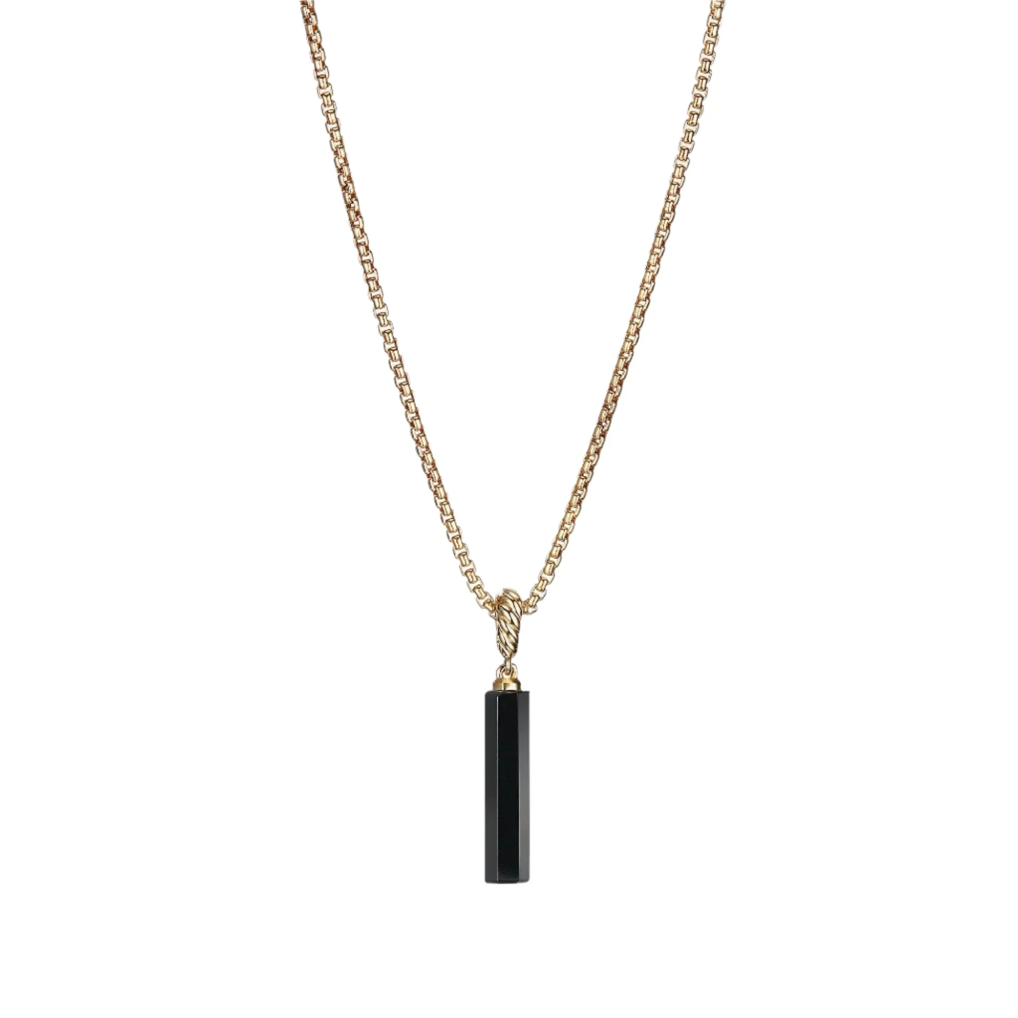 Barrel Charm in Black Onyx with 18K Gold